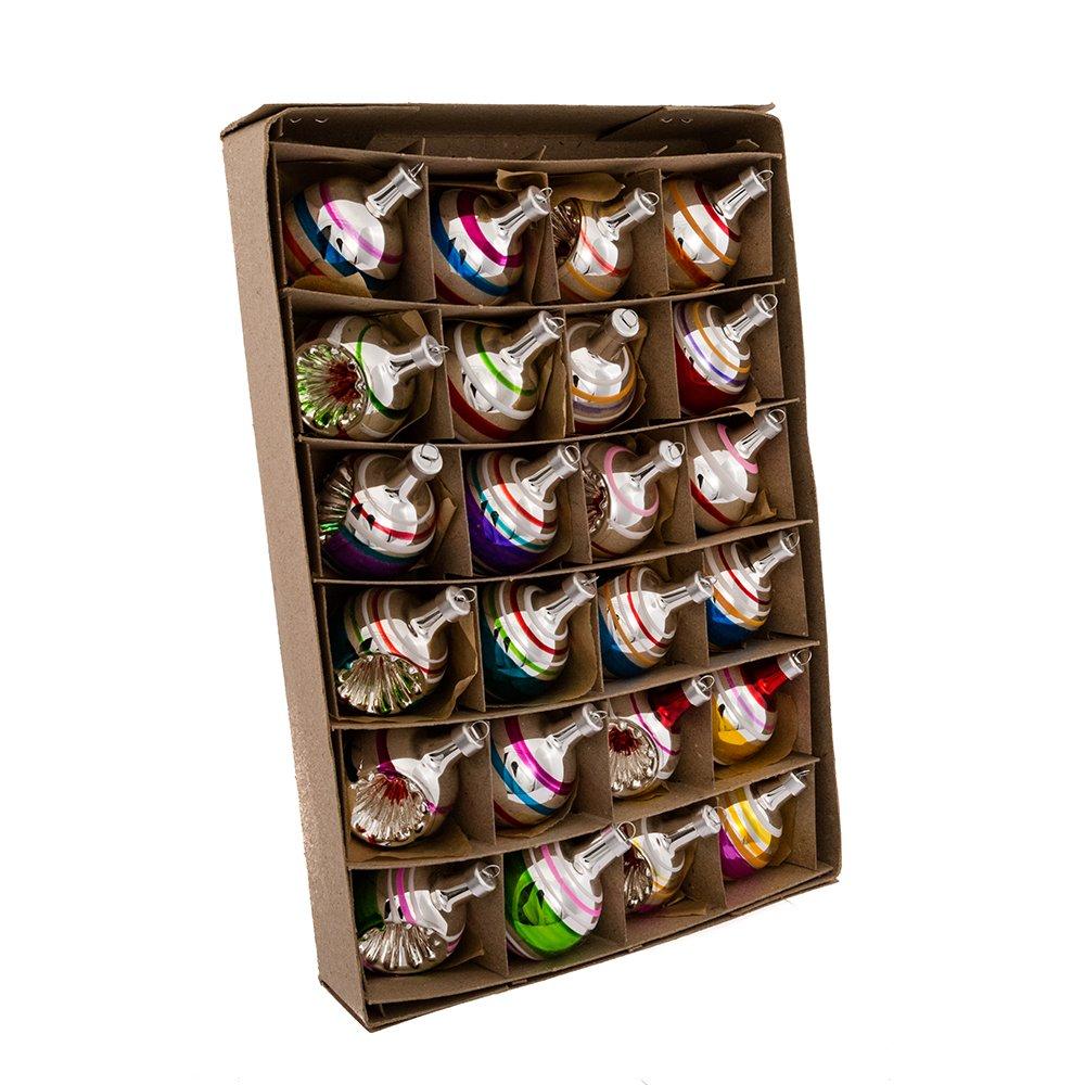 Kurt Adler Mini Glass Ornament, 24 Pieces