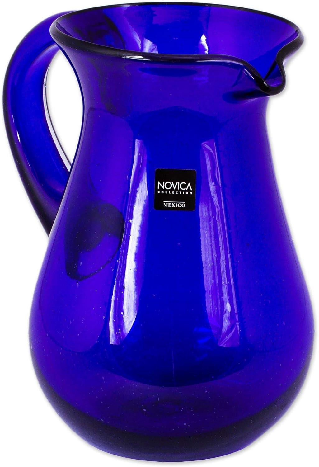 Cobalt Blue Mesmerizing 82 oz. Traditional Glass Pitcher