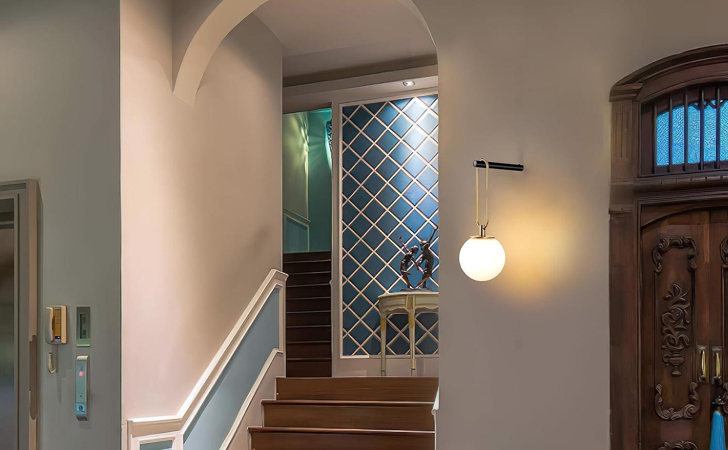 Chrome and Brass Battery Operated Dimmable Wall Sconce Set