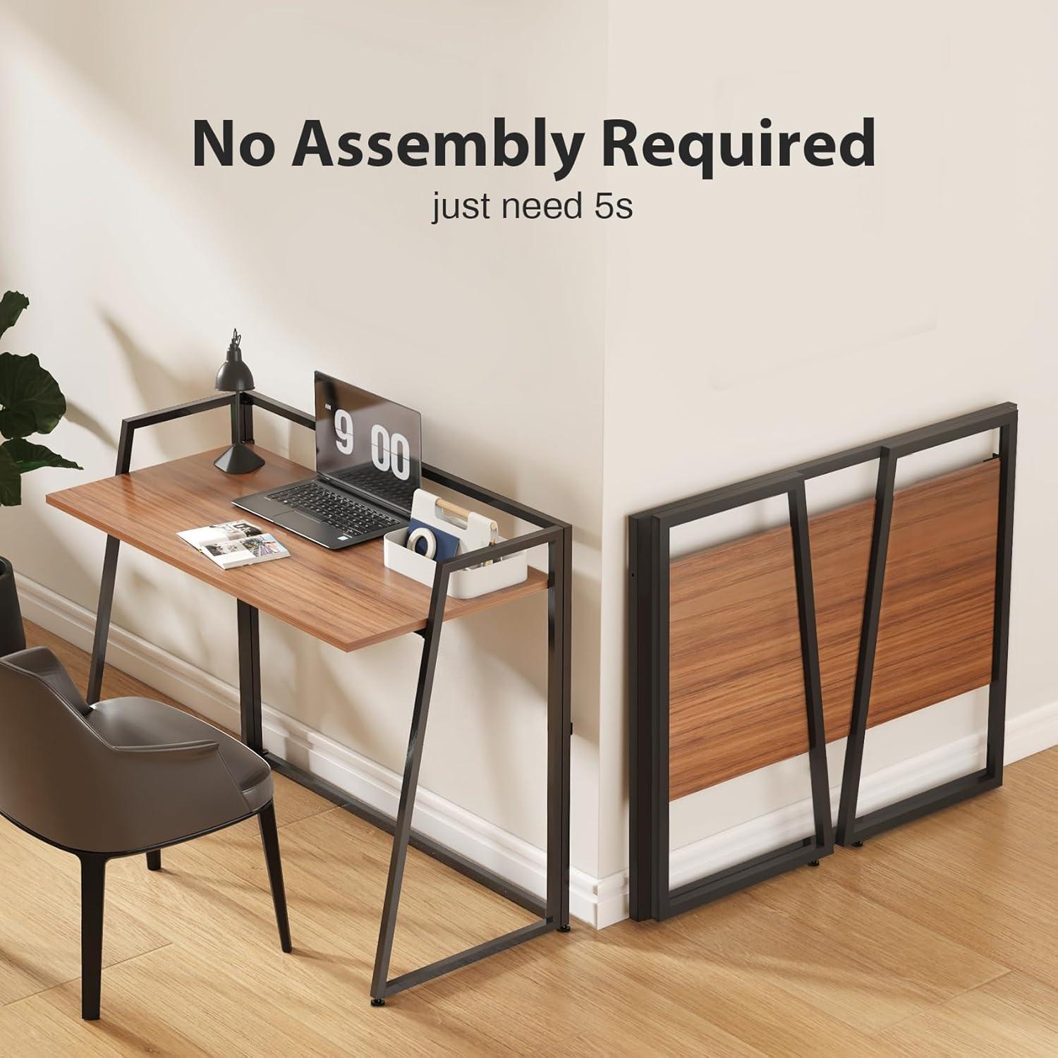 EUREKA ERGONOMIC Foldable Desk 41 inch Small Desk Save Space, Folding Desk No Assembly Required folable Desk Home Office Folding Computer Desk Table Portable, Easy to Fold Up or Down