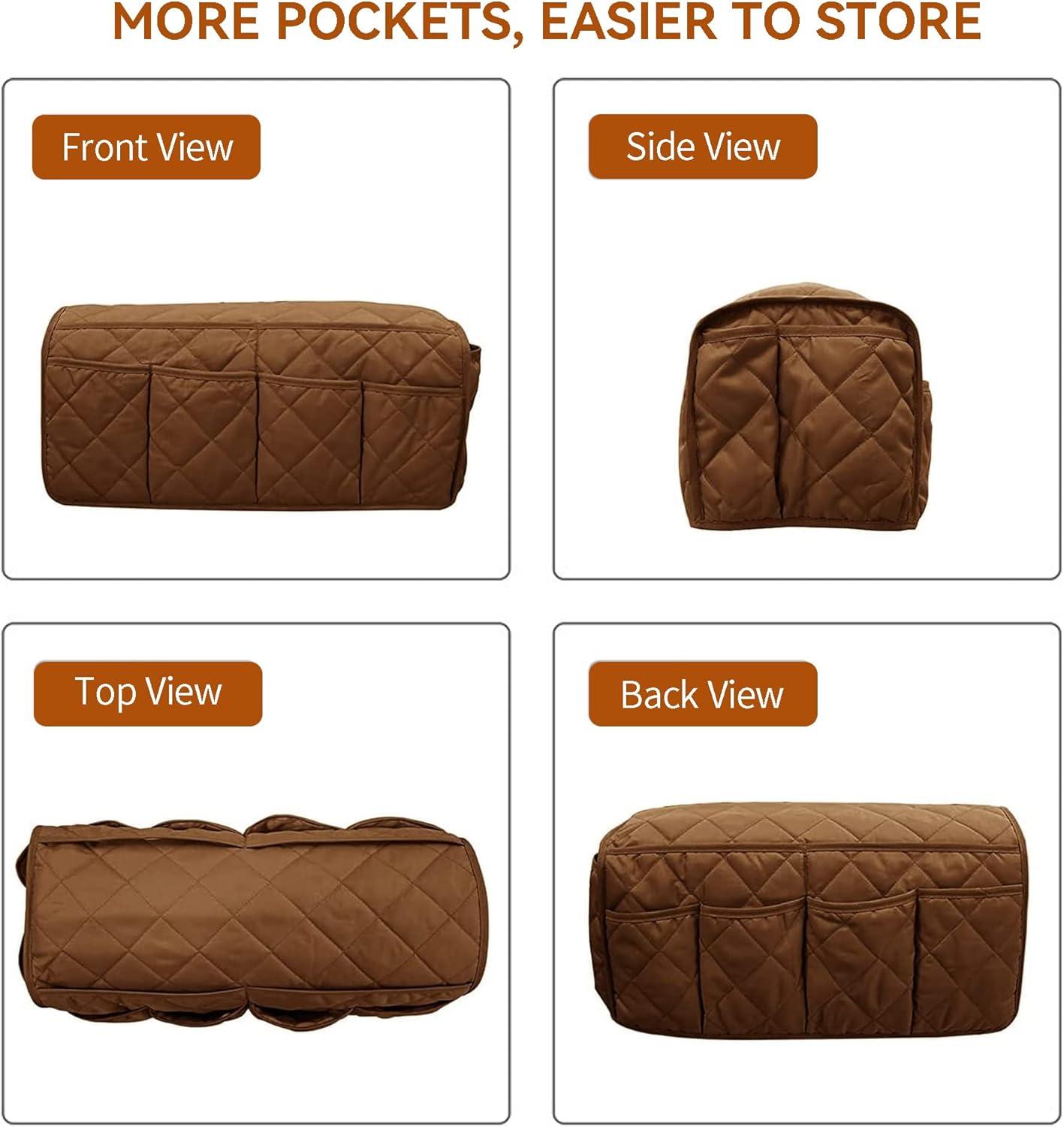 MEHIDFY Armchair Caddy, Waterproof Sofa Armrest Organizer, Non Slip Recliner Organizer, Remote Holder for Recline, Recliner Caddy with 14 Pockets Storage for TV Remote, Phone, Magazine (Brown)