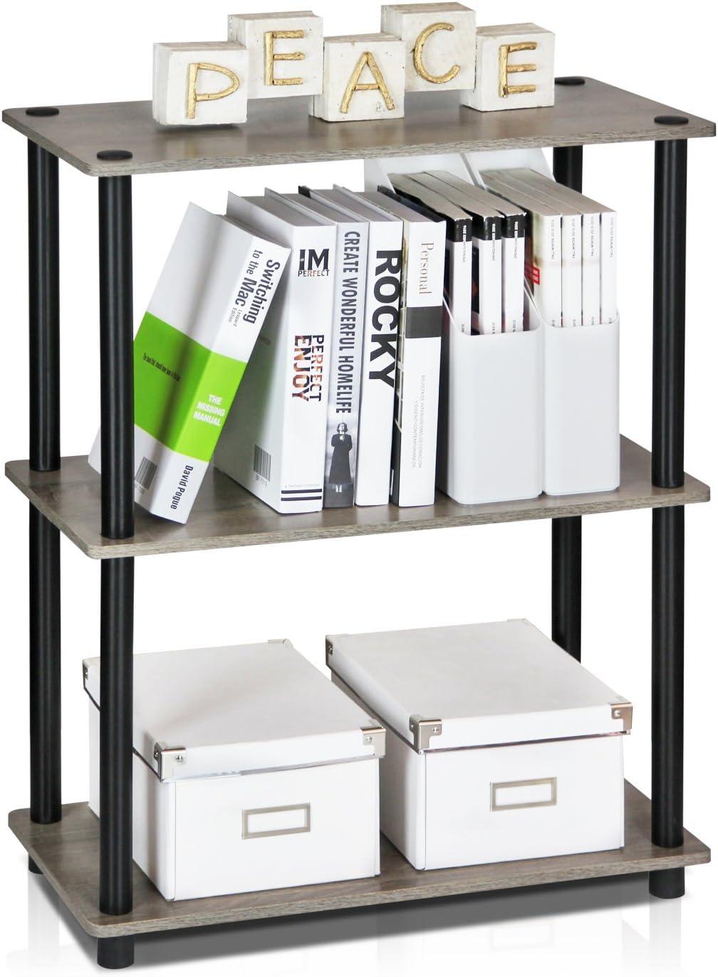 Furinno 3-Tier Industrial Bookcase Compact Bookshlef Multipurpose Open Storage Shelf Display Rack