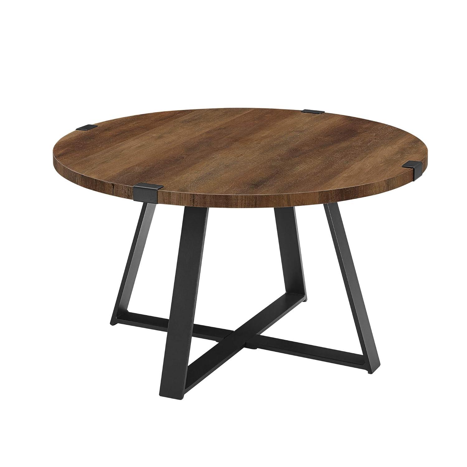 Walker Edison Slate Wrap Leg Coffee Table, Rustic Oak