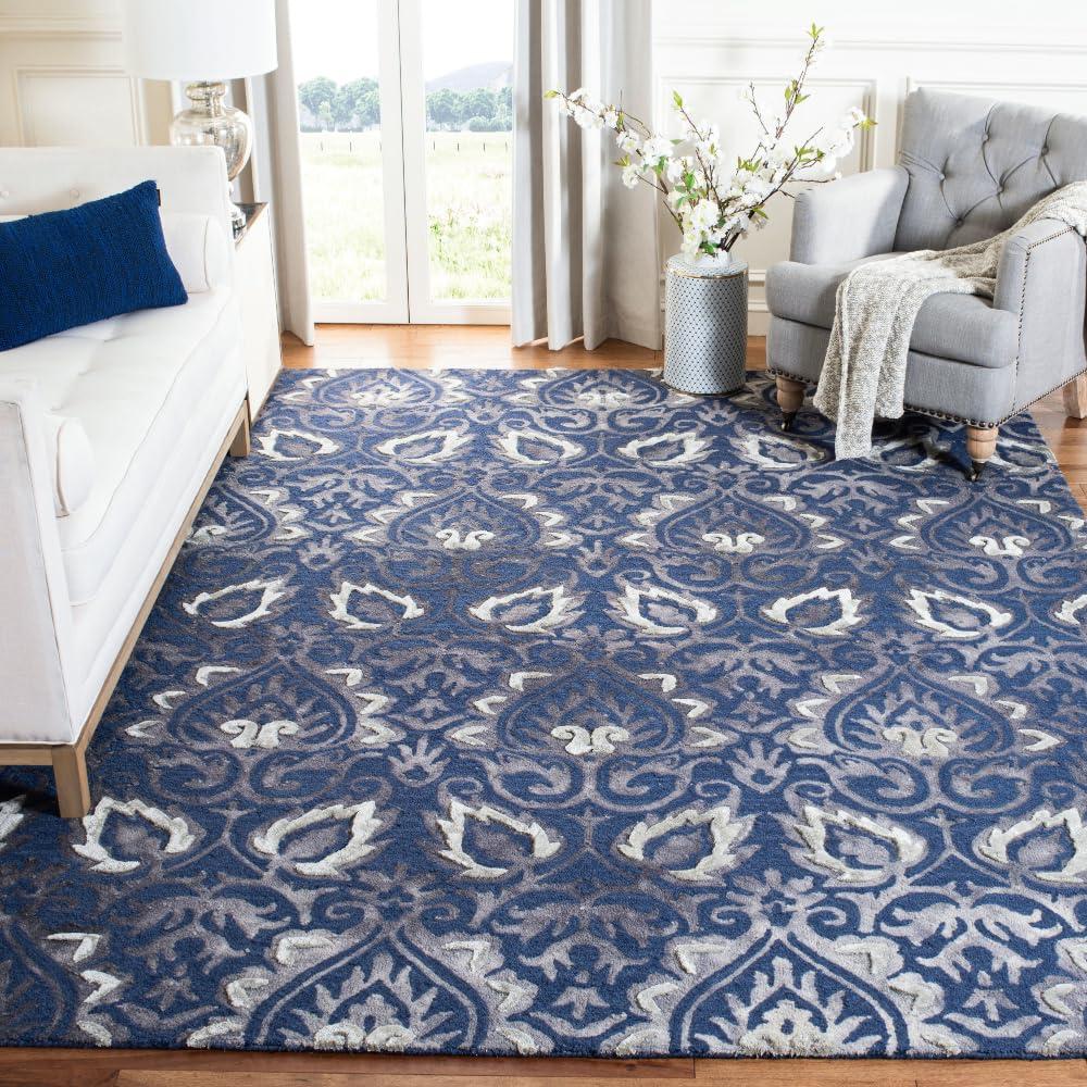 Dip Dye DDY511 Hand Tufted Area Rug - Navy/Grey - 8'x10' - Safavieh.
