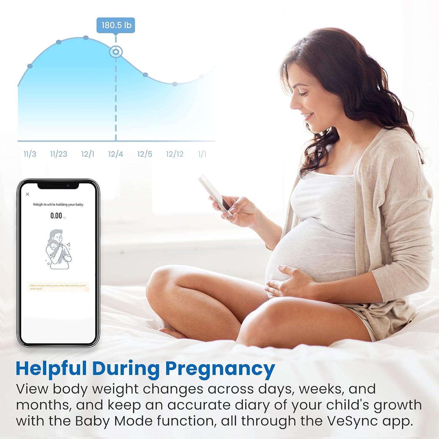 Etekcity Bluetooth Digital Bathroom Scale with Blue LCD Display