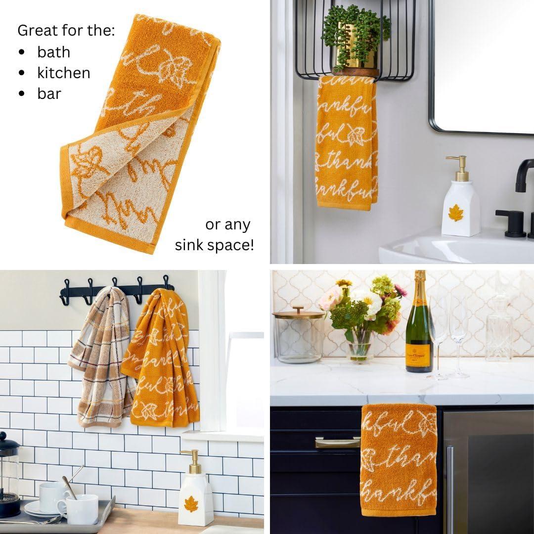 6pc Seasons Jacquard Hand Towel Set - SKL Home: Cotton, Midweight 450-550 GSM, Machine Washable