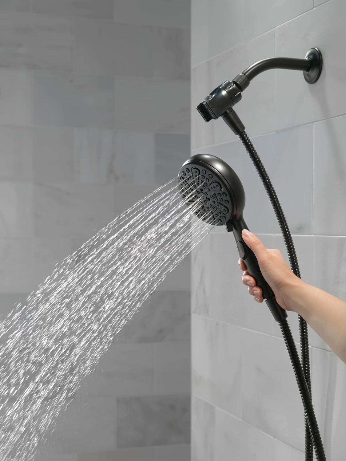 SureDock Magnetic Hand Held Shower Head, 5-Spray Detachable Round Shower Head 1.75 GPM