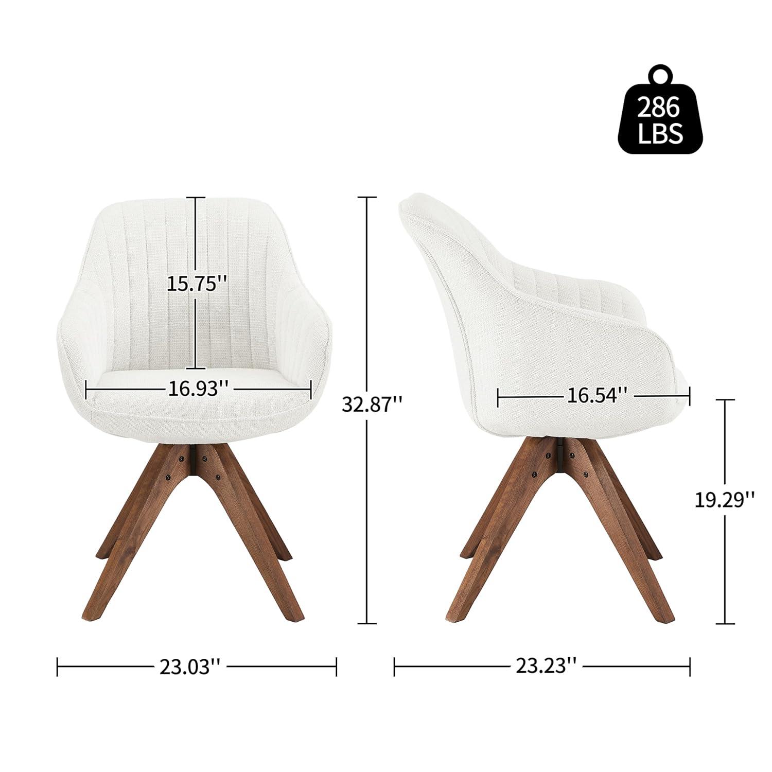 Art Leon Modern Swivel Fabric Accent Desk Chair with Beech Wood Legs, Yellow