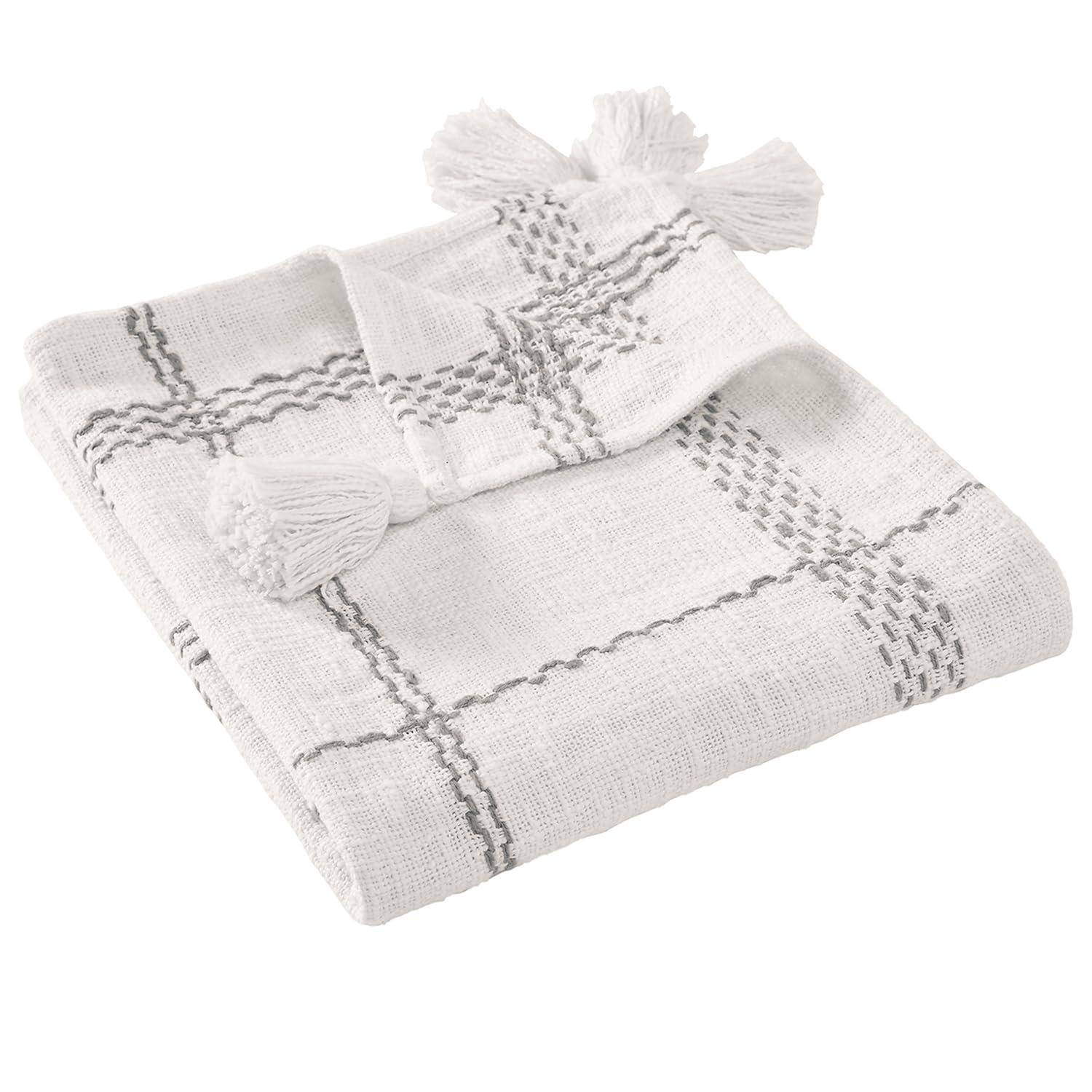 VCNY Piri Plaid Woven Slub Cotton Throw Blanket, 50" x 60"