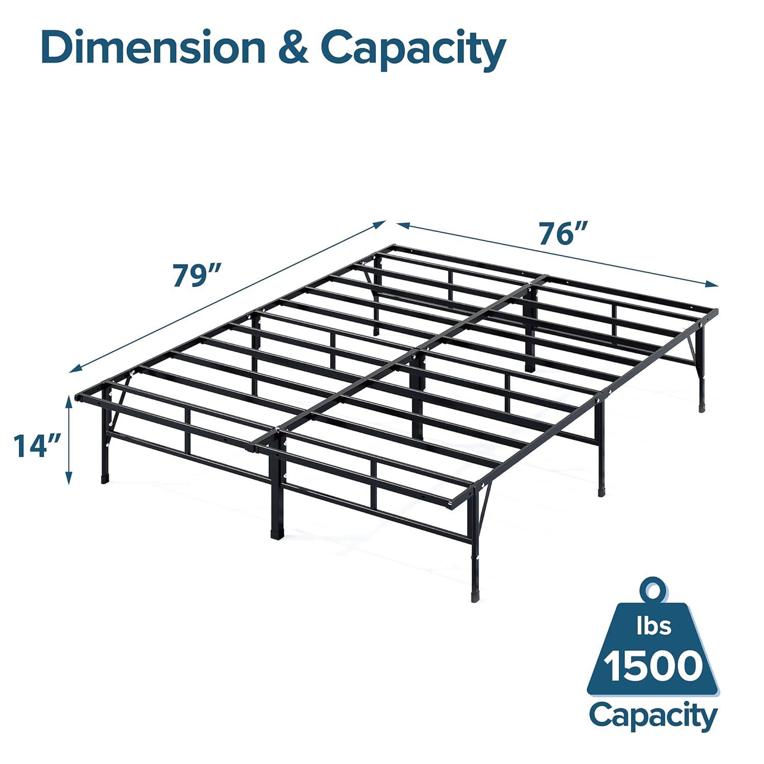Zinus 14" Metal SmartBase Compack Mattress Foundation, Bed Frame, King