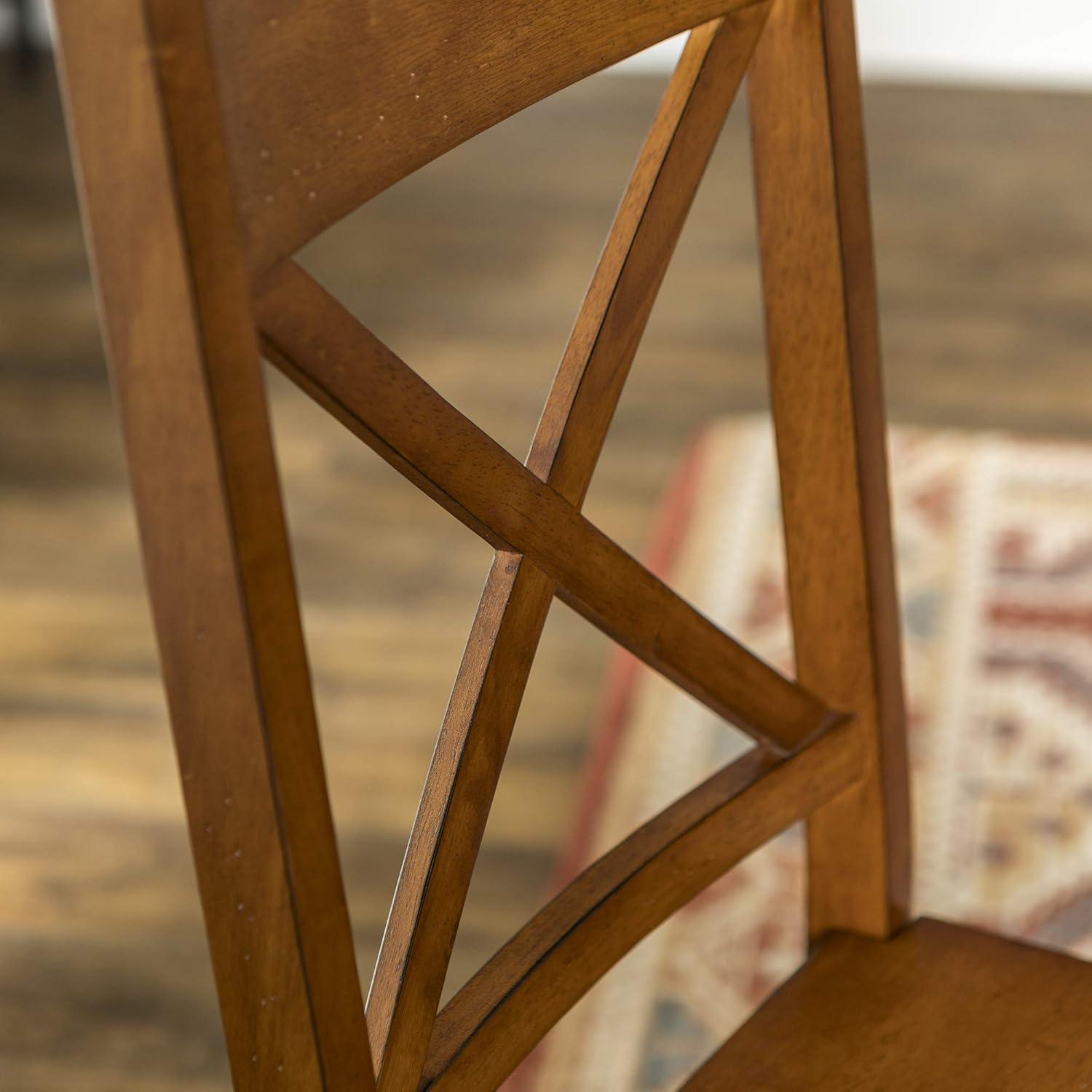 Walker Edison Traditional Wood Dining Chair, Set of 2, Antique Brown