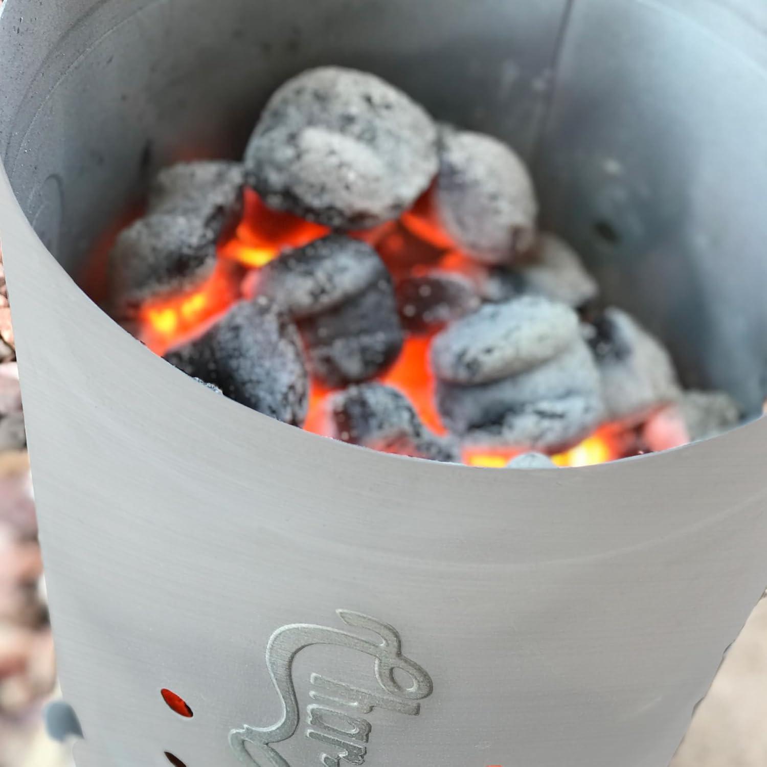 Char-Griller Charcoal Chimney Starter, 9586, Silver