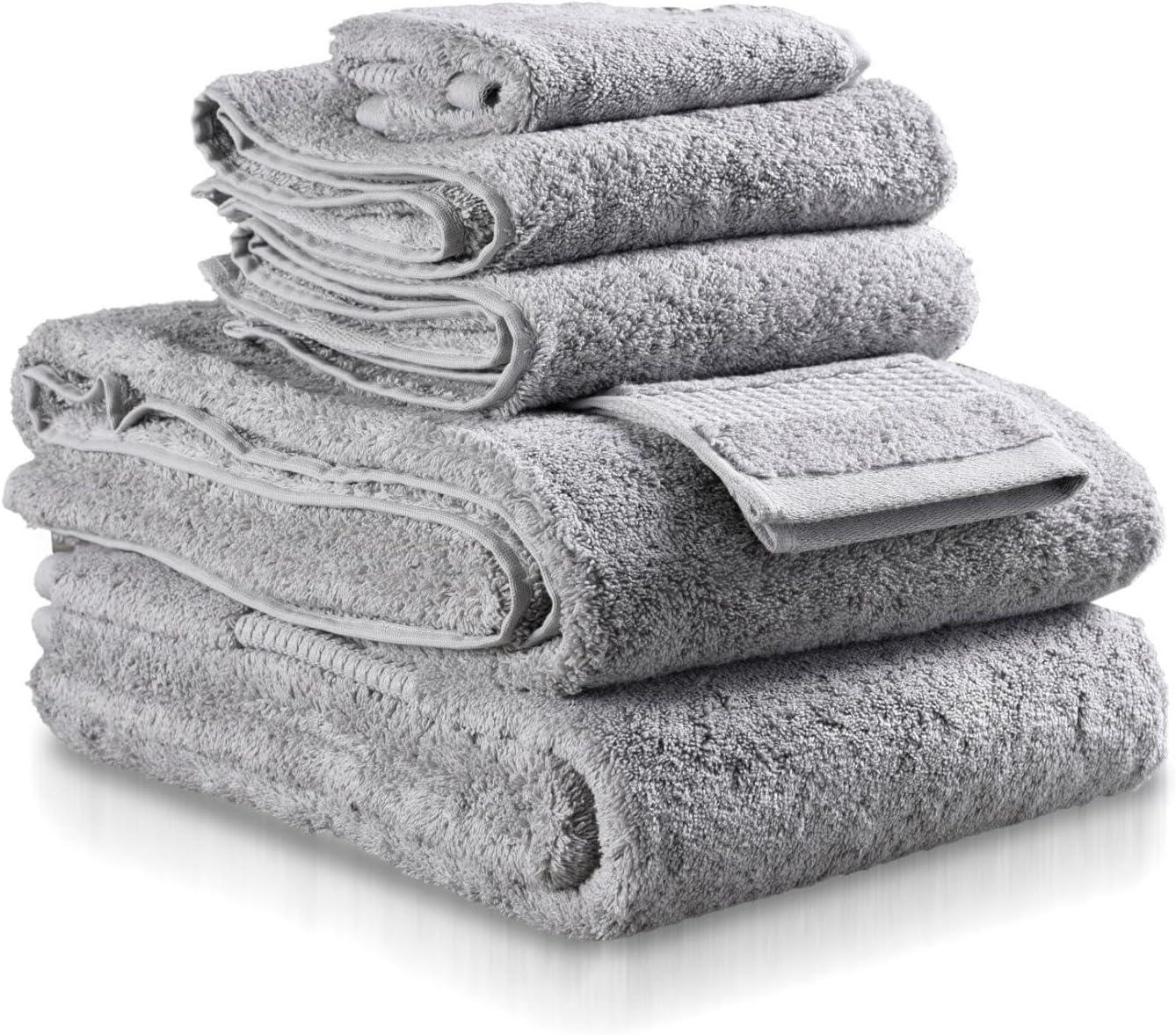 Delilah Home 100% Organic Cotton Towels, 6 piece set (2pcs 13x13,  2pcs 16x30, 2 pcs 30x54)