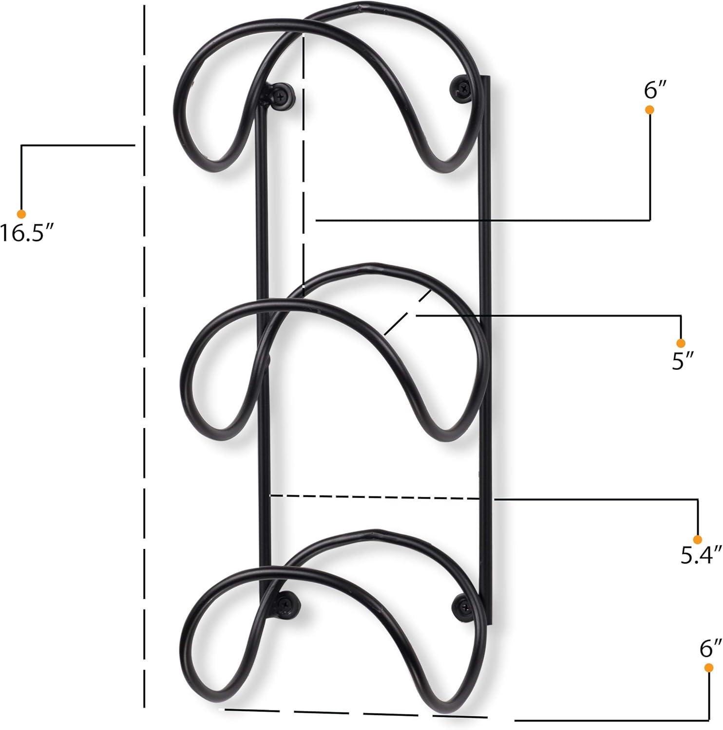 Black Wrought Iron Wall Mounted Towel Rack Set