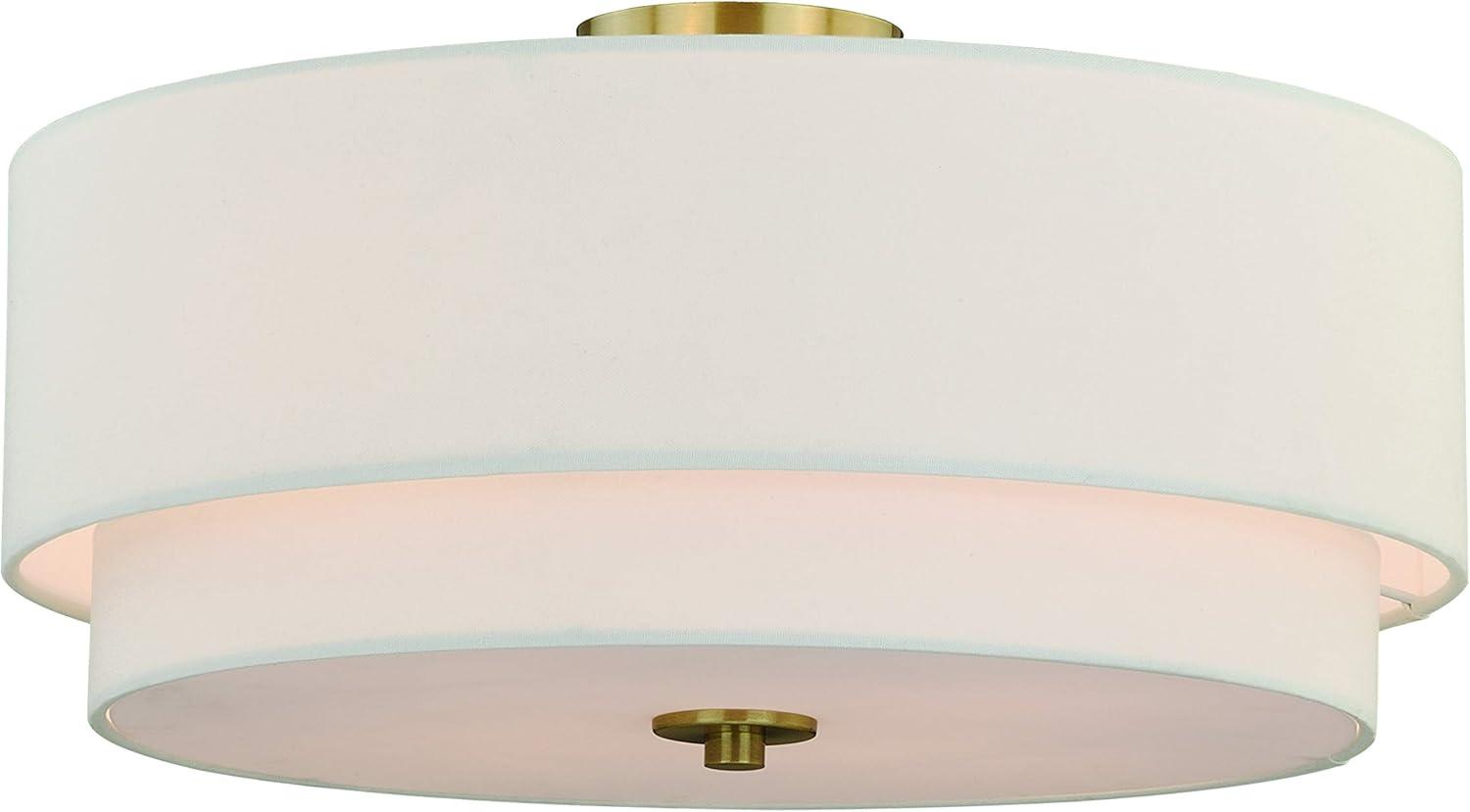 Burnaby 20.5" Matte Brass Drum Semi-Flush Mount Ceiling Light