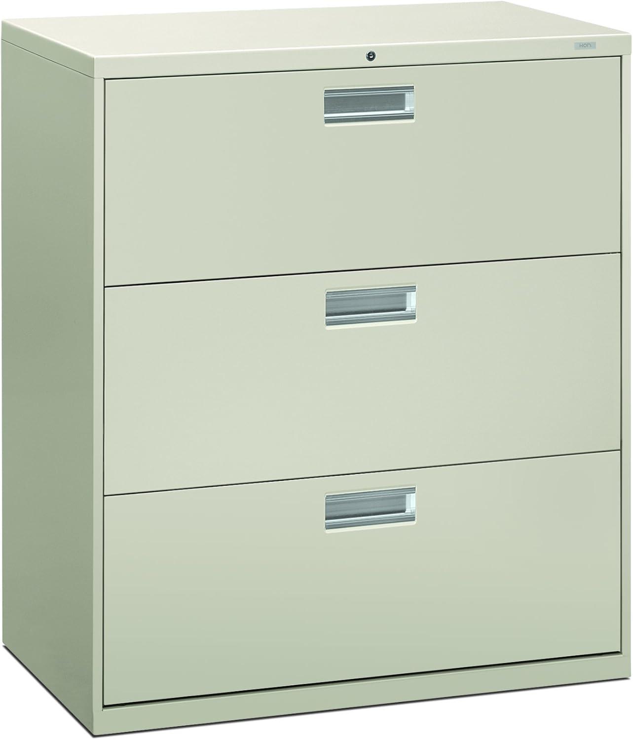 Light Gray 3-Drawer Lockable Lateral Filing Cabinet