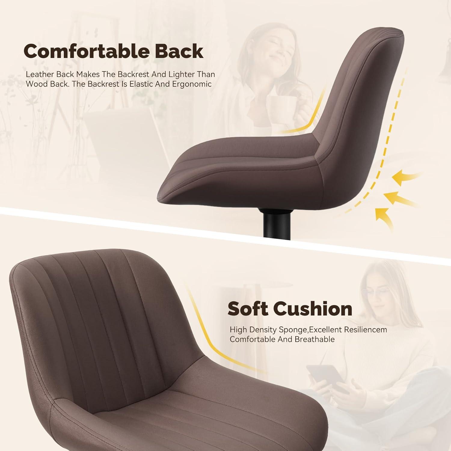 Hawsaiy Adjustable Bar Stools Set of 2, Swivel Counter Height Bar Chairs with Back, Modern Technical Fabric Barstools for Kitchen Island & Home, Green