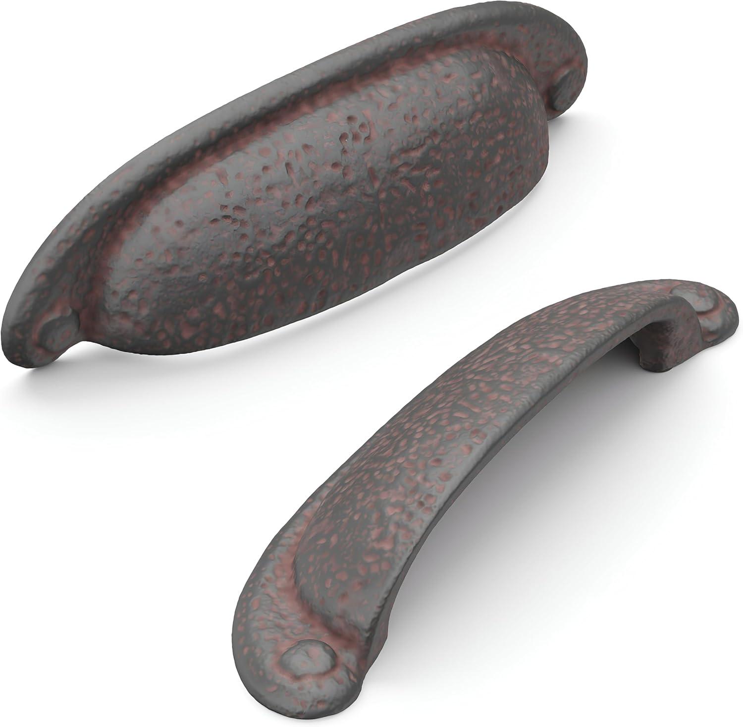 Refined Rustic Kitchen Cabinet Handles, Solid Core Drawer Pulls for Cabinet Doors, 3" & 3-3/4"(96mm)