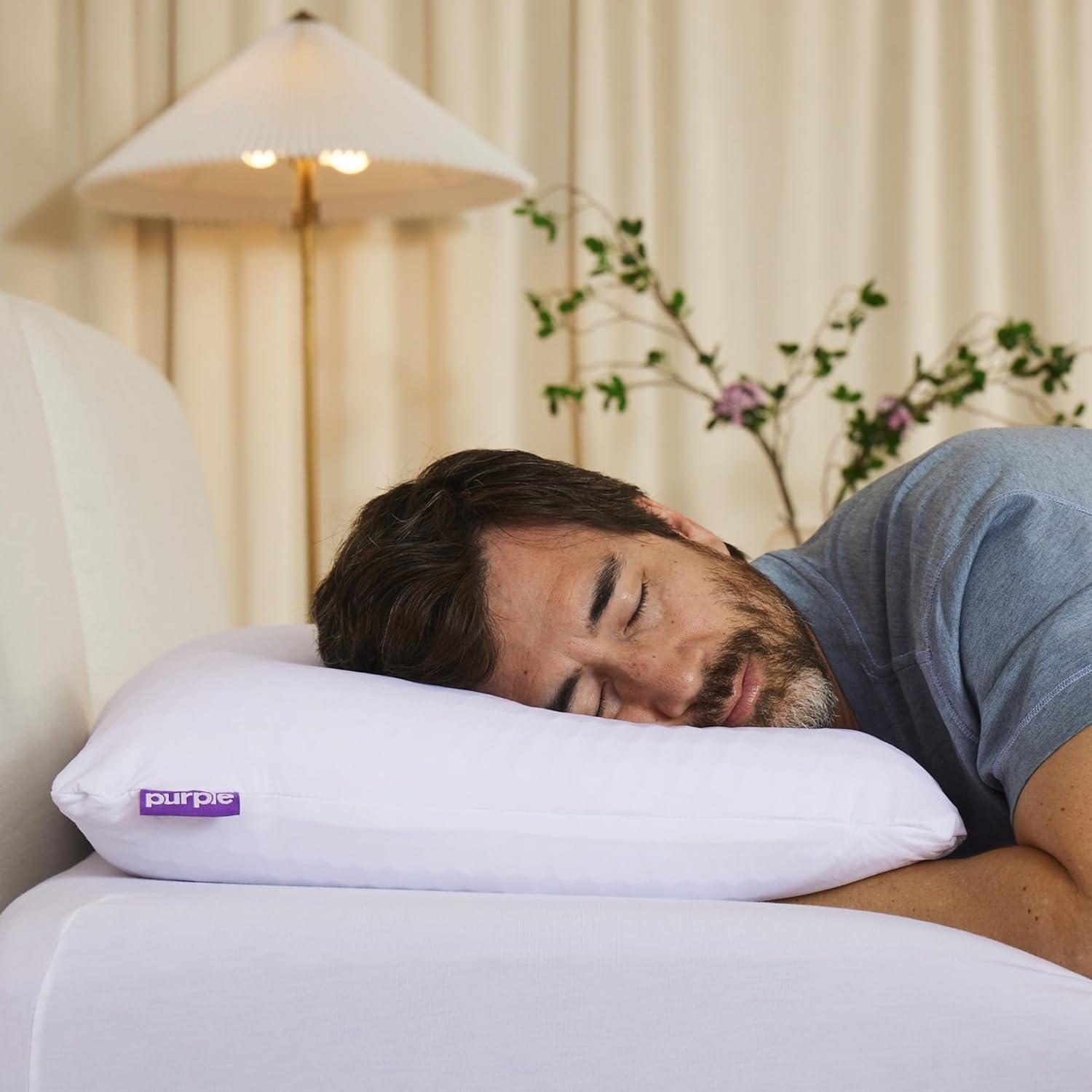 Purple Freeform Pillow - King Size, Customizable Support with GelFlex Grid & MicroFlex Moon Foam - Pressure Relief, Cooling, Extra Filling & Adjustable Height