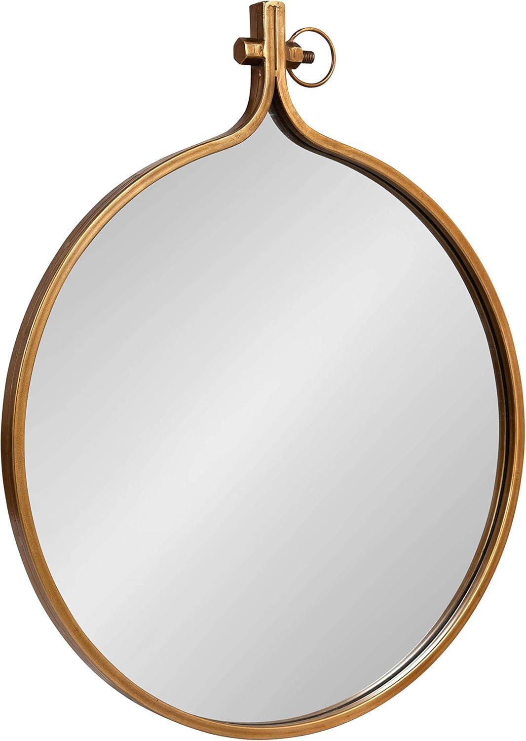 Yitro 23.5" Round Bronze and Gold Wall Mirror