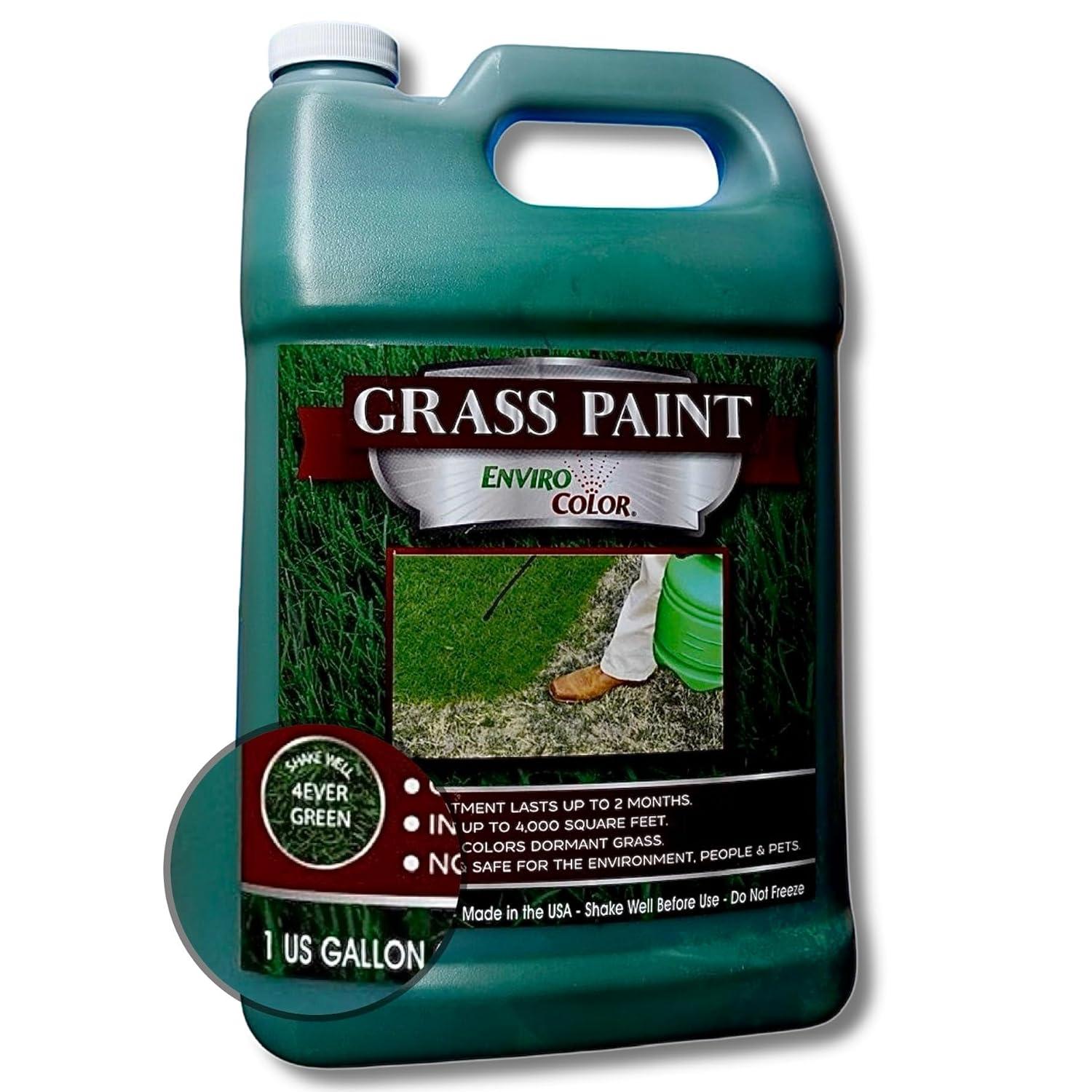 EnviroColor 4 Ever Green Grass Paint Gallon Treats 4,000 Ft², Treatment for Grass and Turf