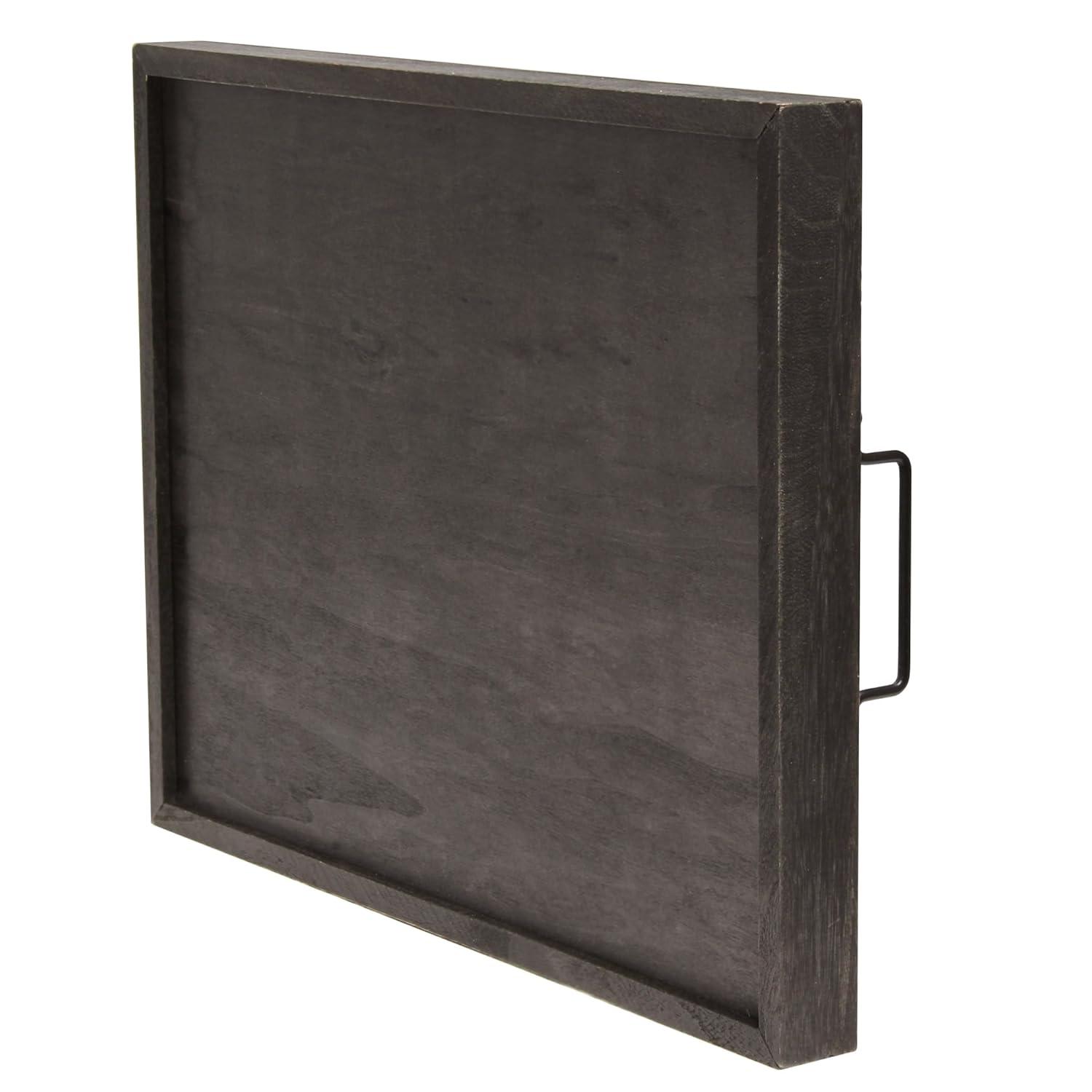 Elegant Designs 15.5" x 12" Decorative Wood Serving Tray, "Trick or Treat", Black Wash