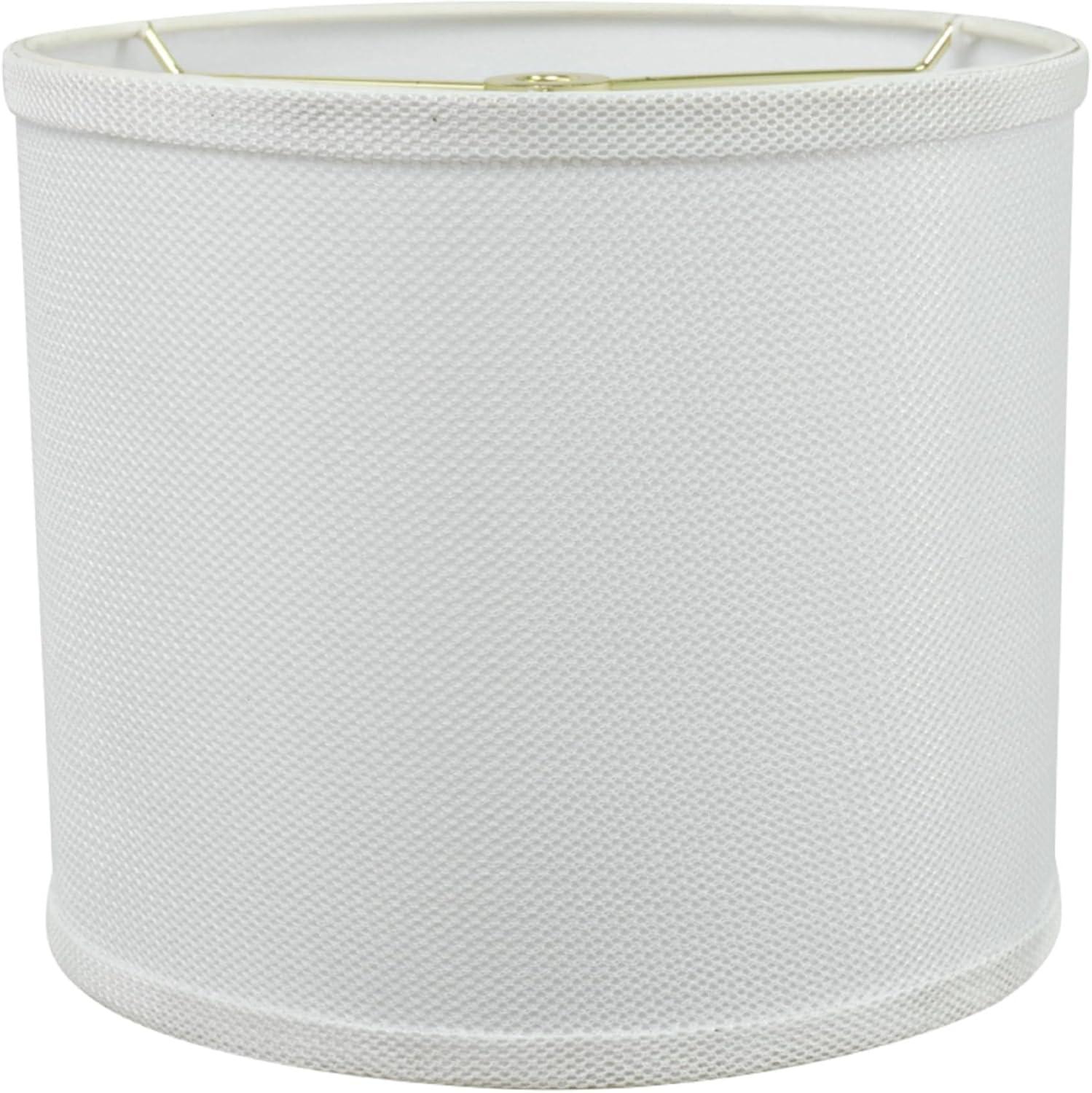 Aspen Creative 31101 Transitional Drum (Cylinder) Shaped Spider Construction Lamp Shade in White, 12" wide (12" x 12" x 10")