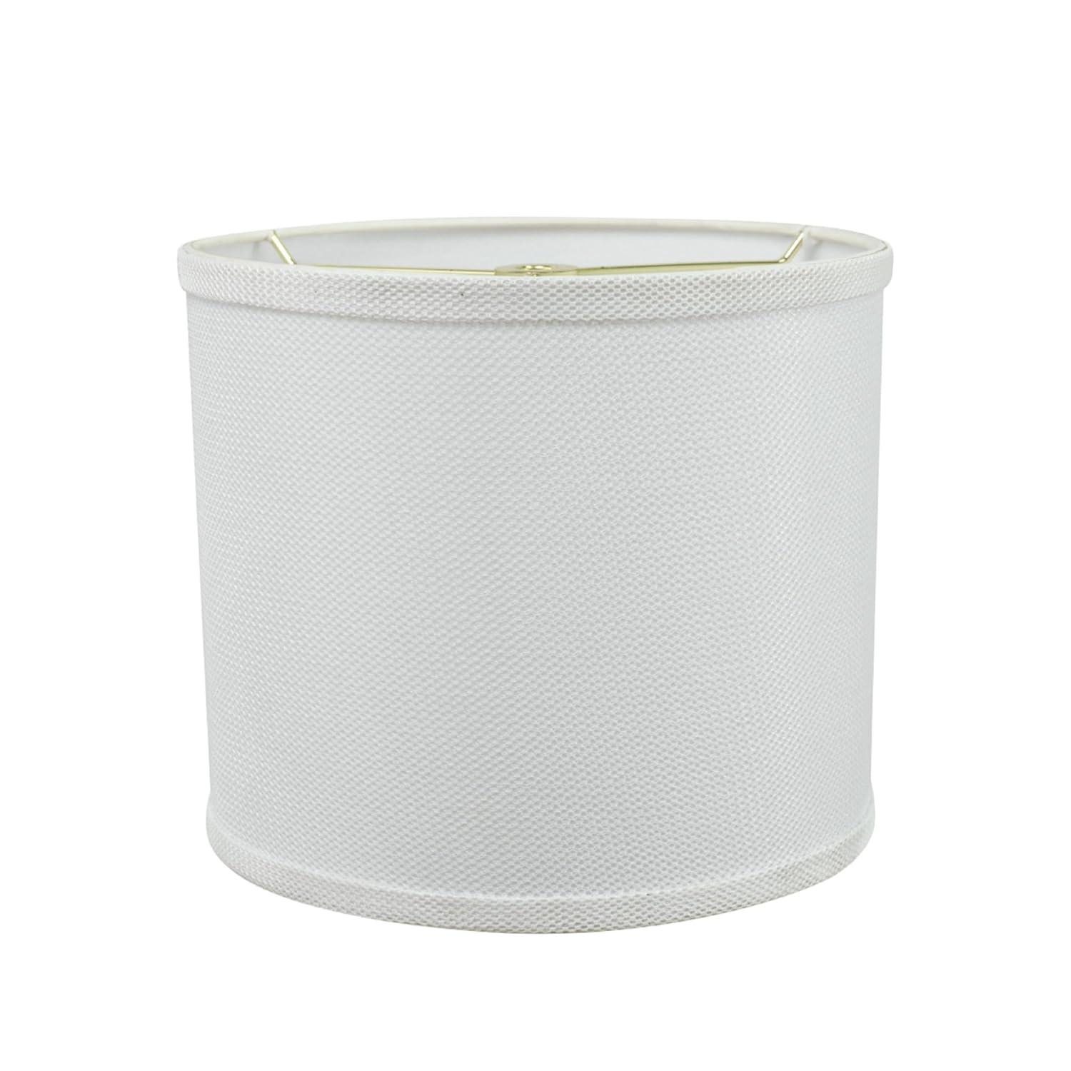 Aspen Creative 31101 Transitional Drum (Cylinder) Shaped Spider Construction Lamp Shade in White, 12" wide (12" x 12" x 10")