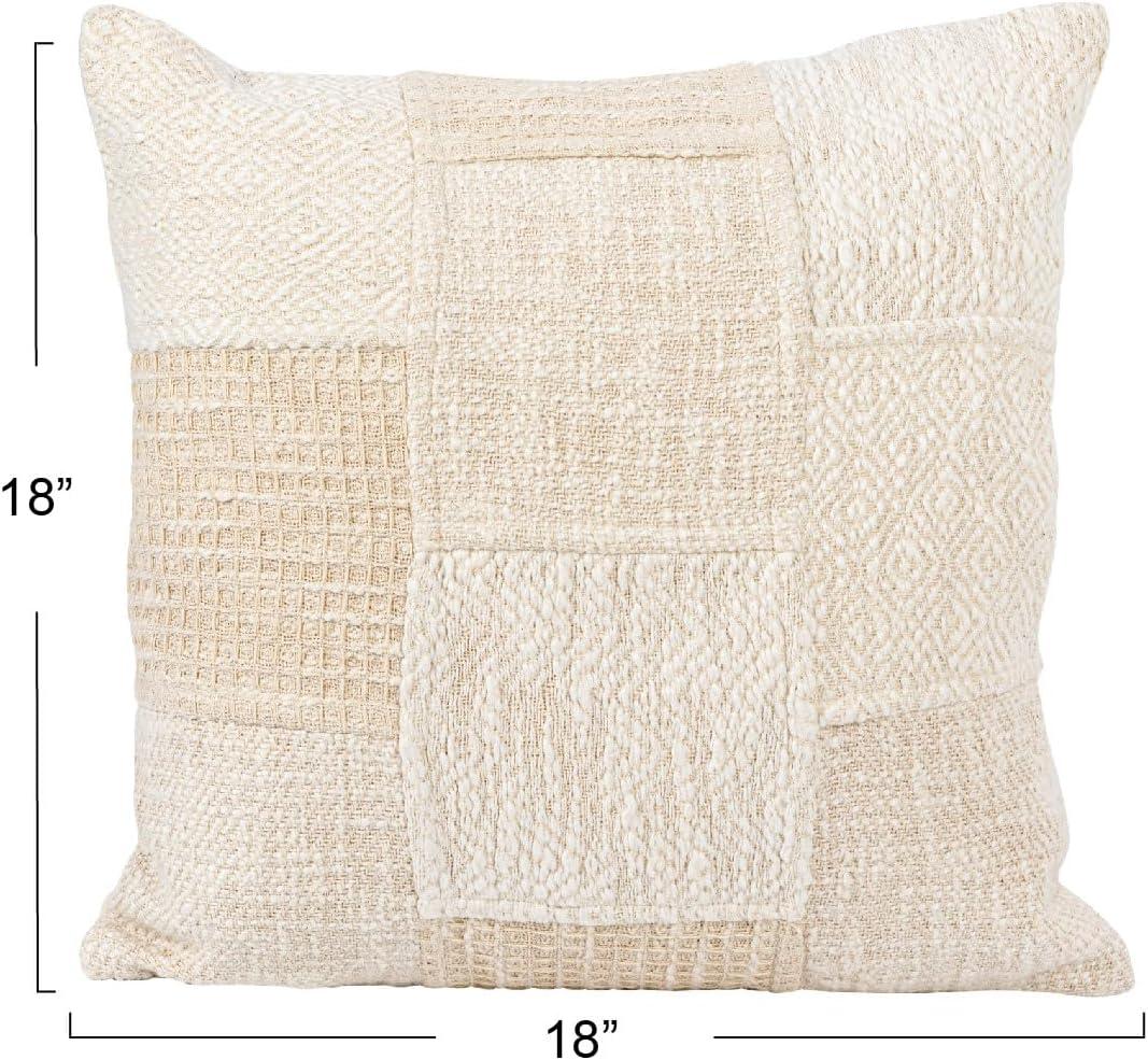 Bloomingville 18 Inches Square Cotton Patchwork Pillow