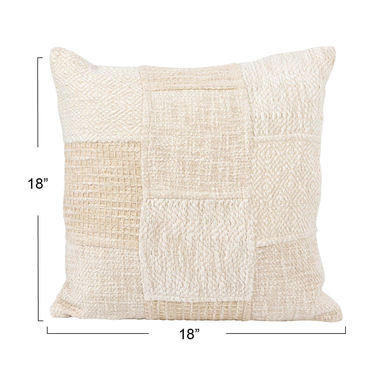 Bloomingville 18 Inches Square Cotton Patchwork Pillow