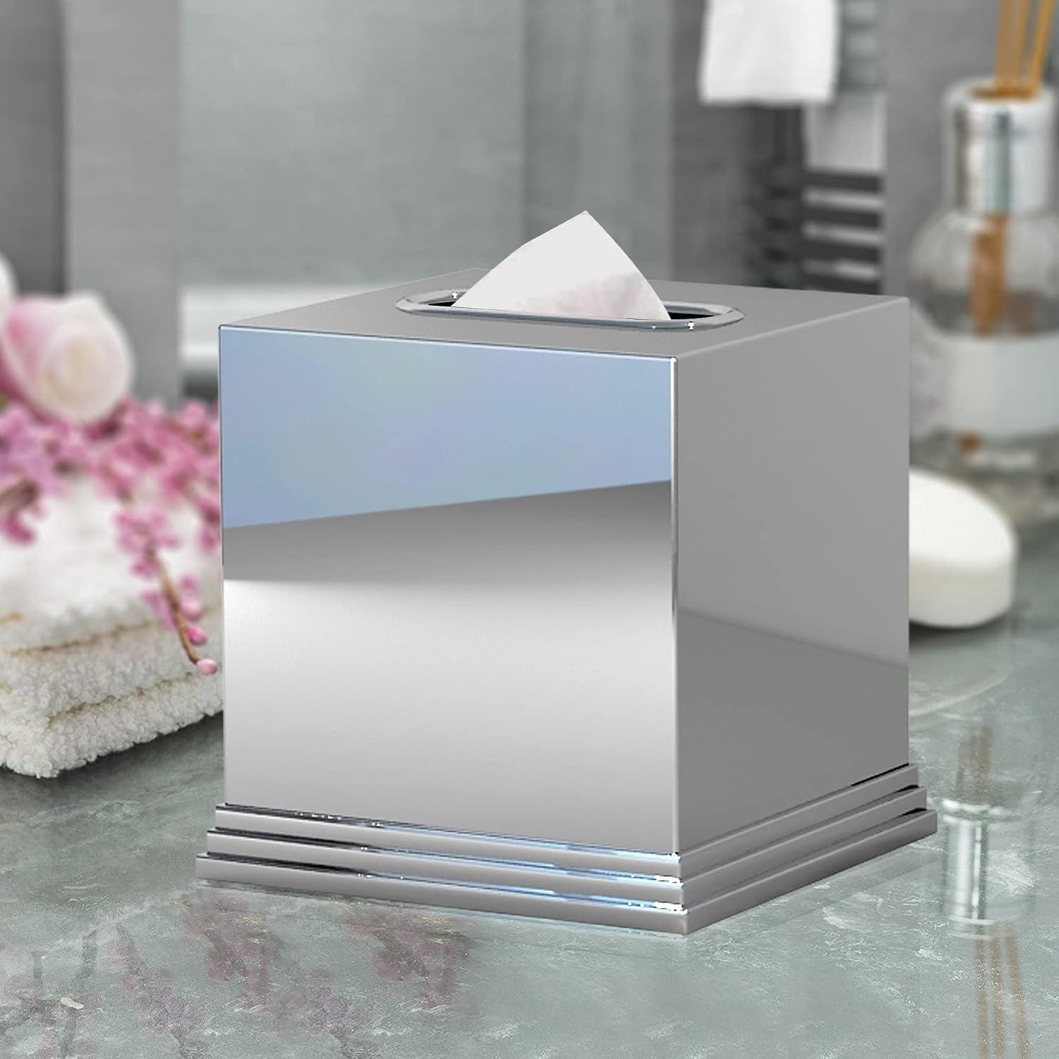 Timeless Stainless Steel Boutique Tissue Box Cover - Nu Steel