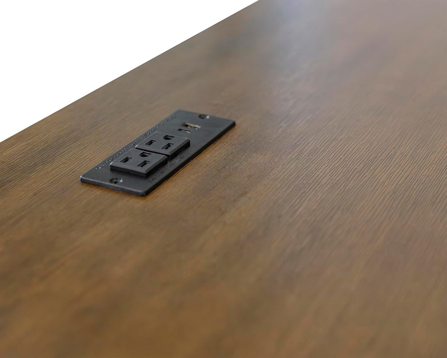 Open L-Shaped Pedestal Writing Desk Blue - Fairmont Collection - Martin Furniture: Wood, Charging Station, USB Port