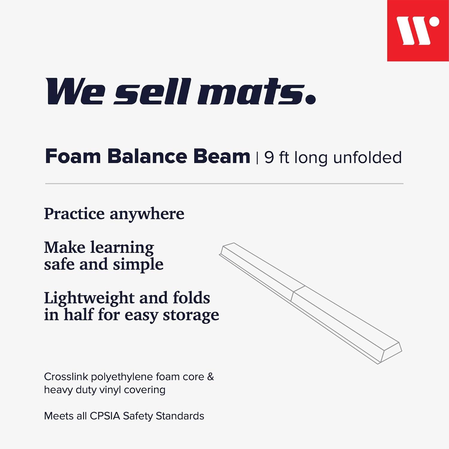 We Sell Mats 9' Folding Floor Balance Beam, Purple