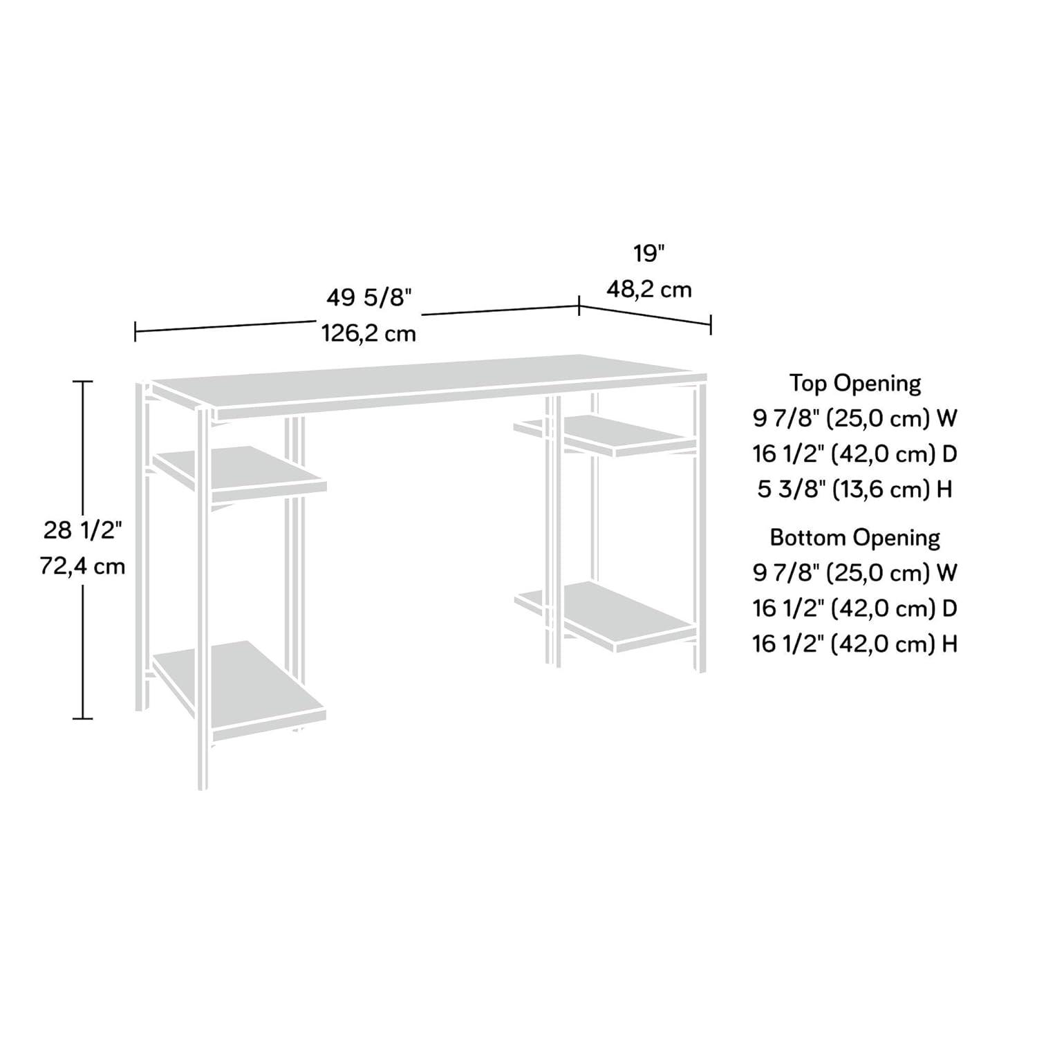 North Avenue Computer Desk with Open Shelves Sindoori Mango - Sauder: 60" Office, Modern Style, Metal Frame: Laminate Workstation with Fixed Shelf
