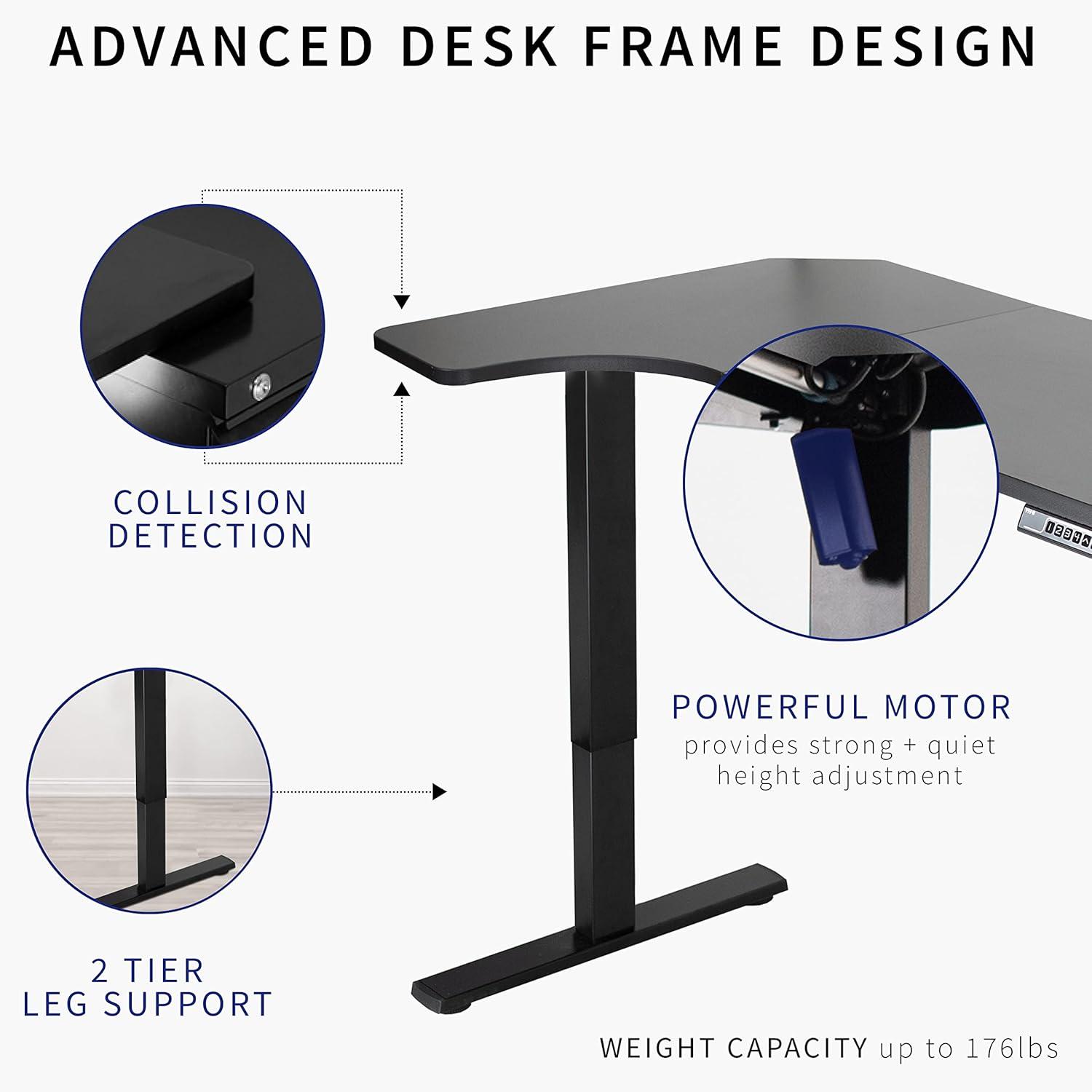 VIVO Electric 58" X 35" Corner Stand Up Desk (1BRB series)