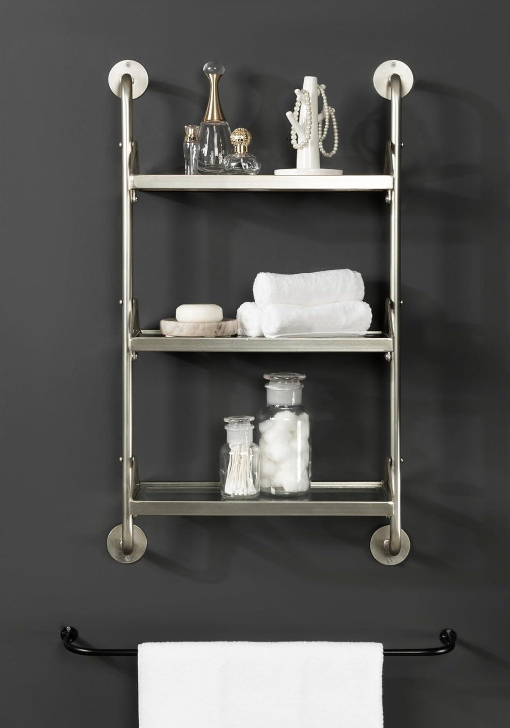 Kate & Laurel All Things Decor 18"x30" Marit Three-Tier Wall Shelf Gold