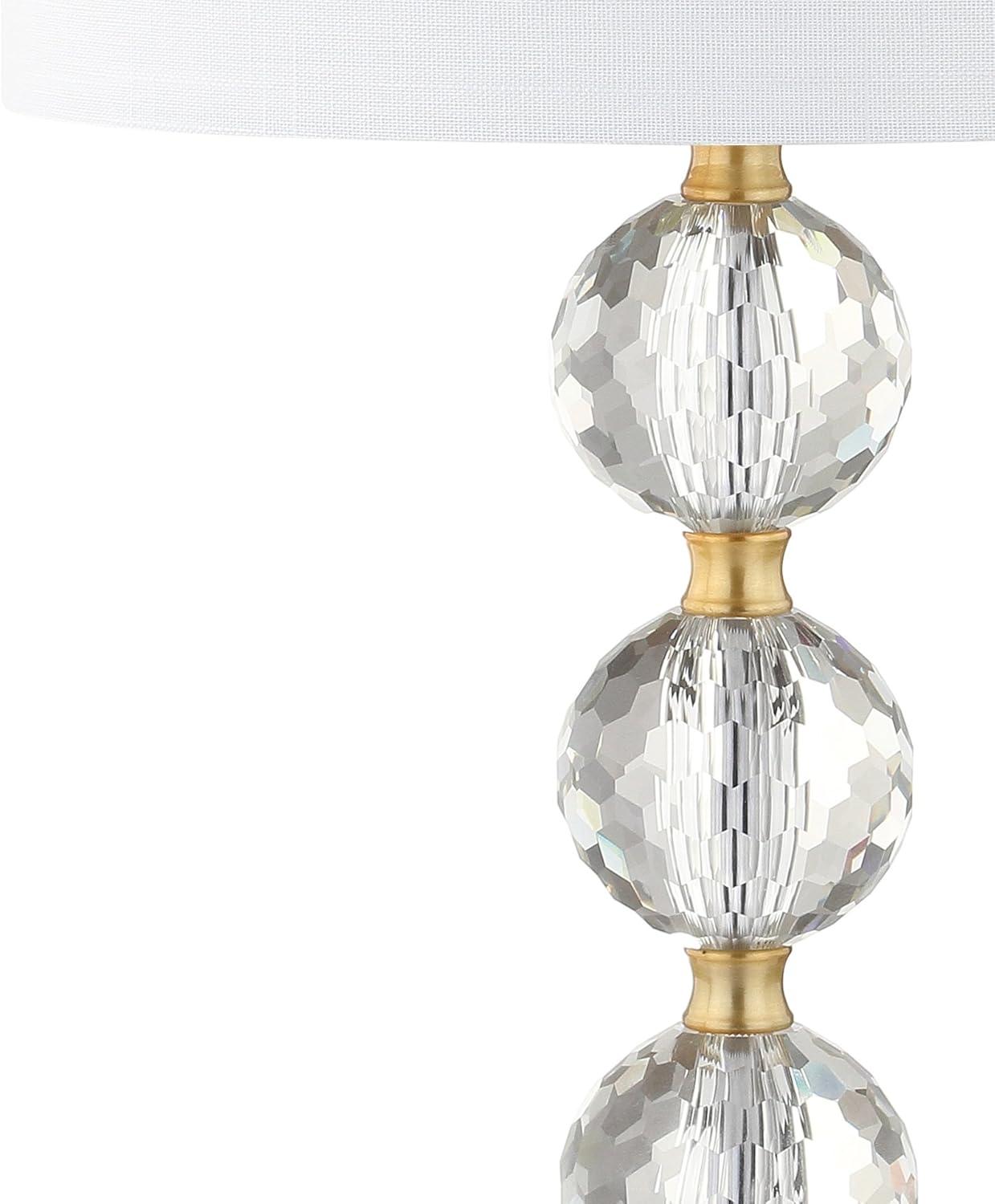 Ashley 25.25" Crystal LED Table Lamp, Clear/Brass