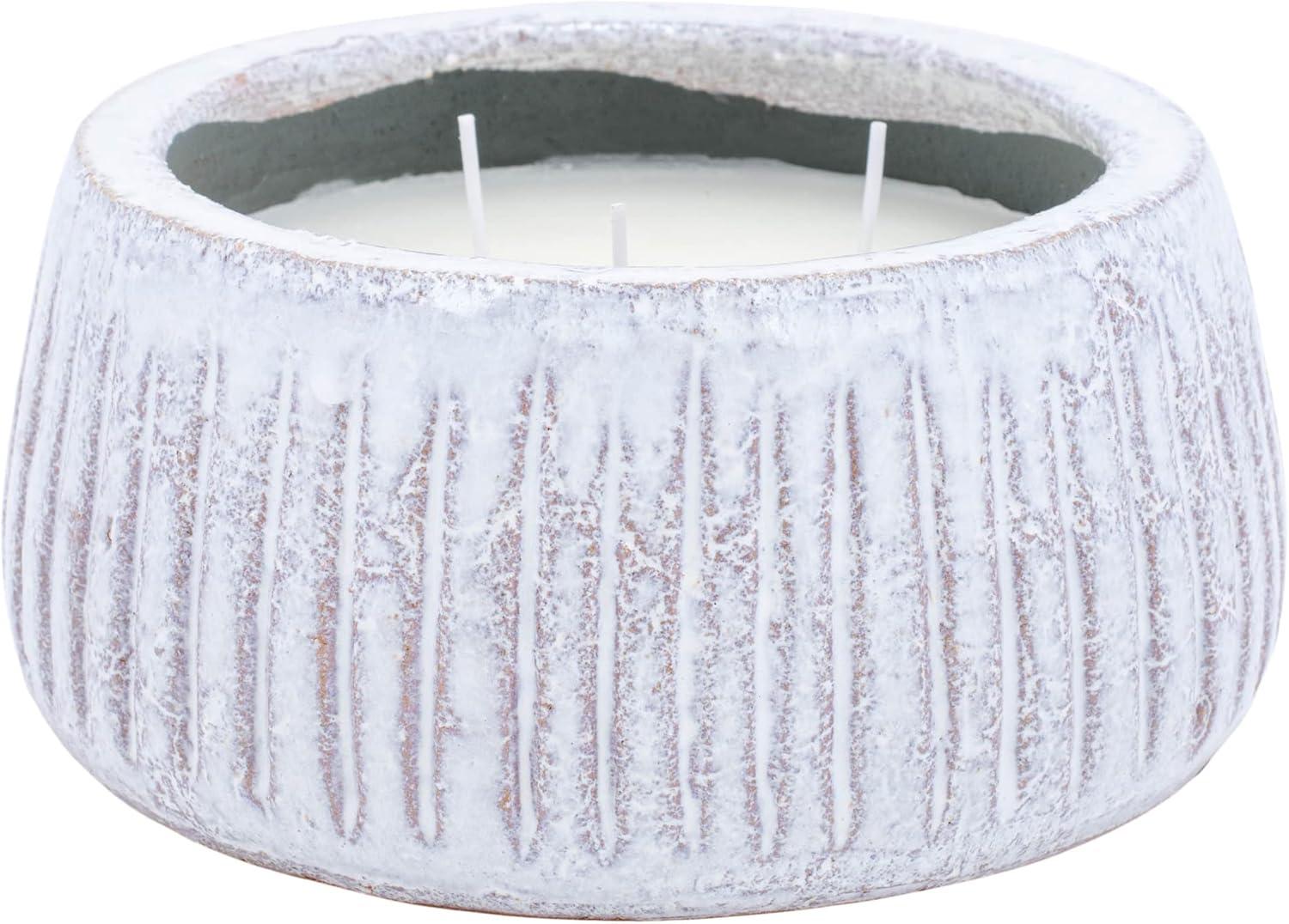 Small White Terracotta Citronella Pot Candle