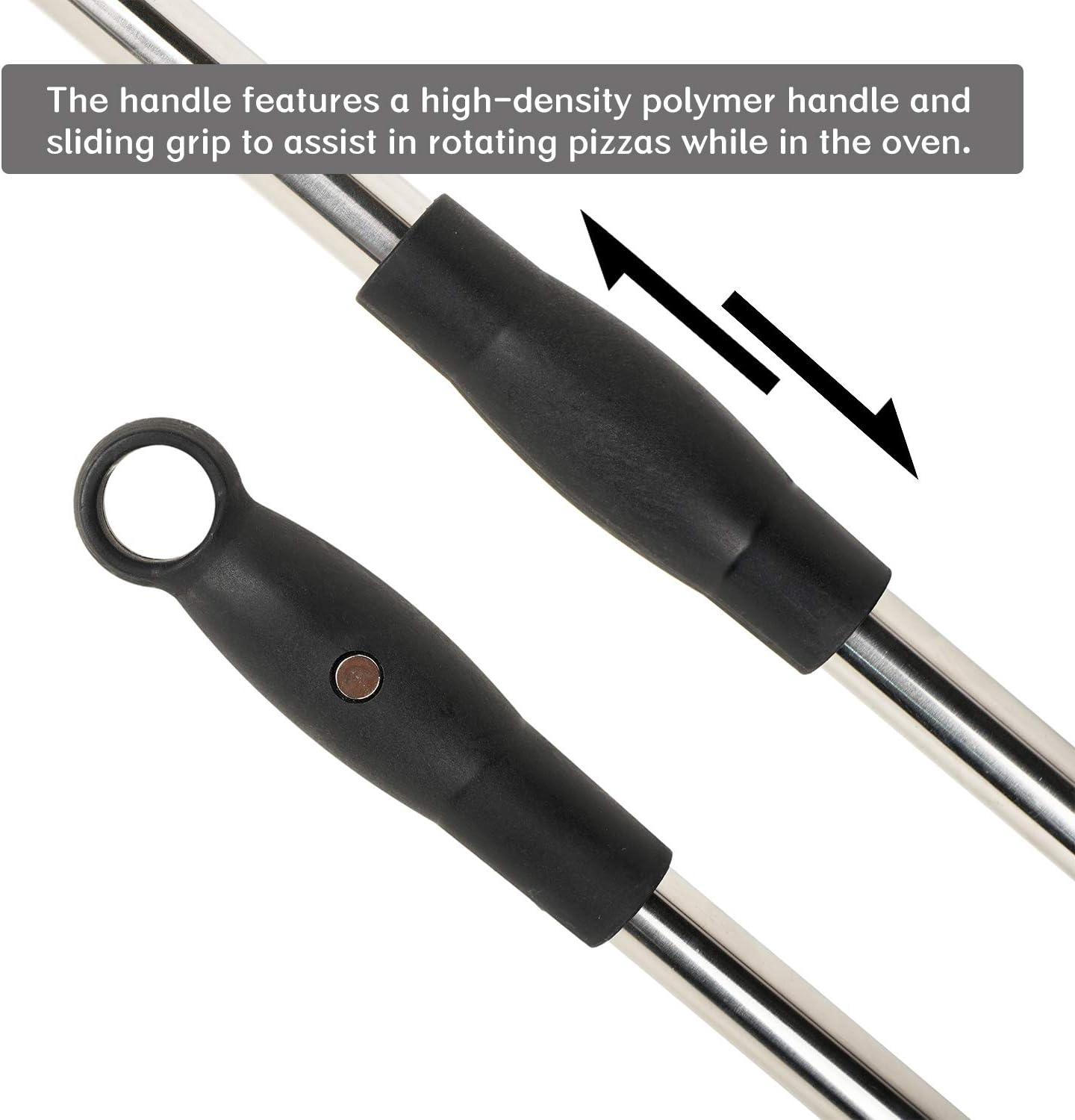 Stainless Steel Round Perforated Pizza Peel with Long Handle