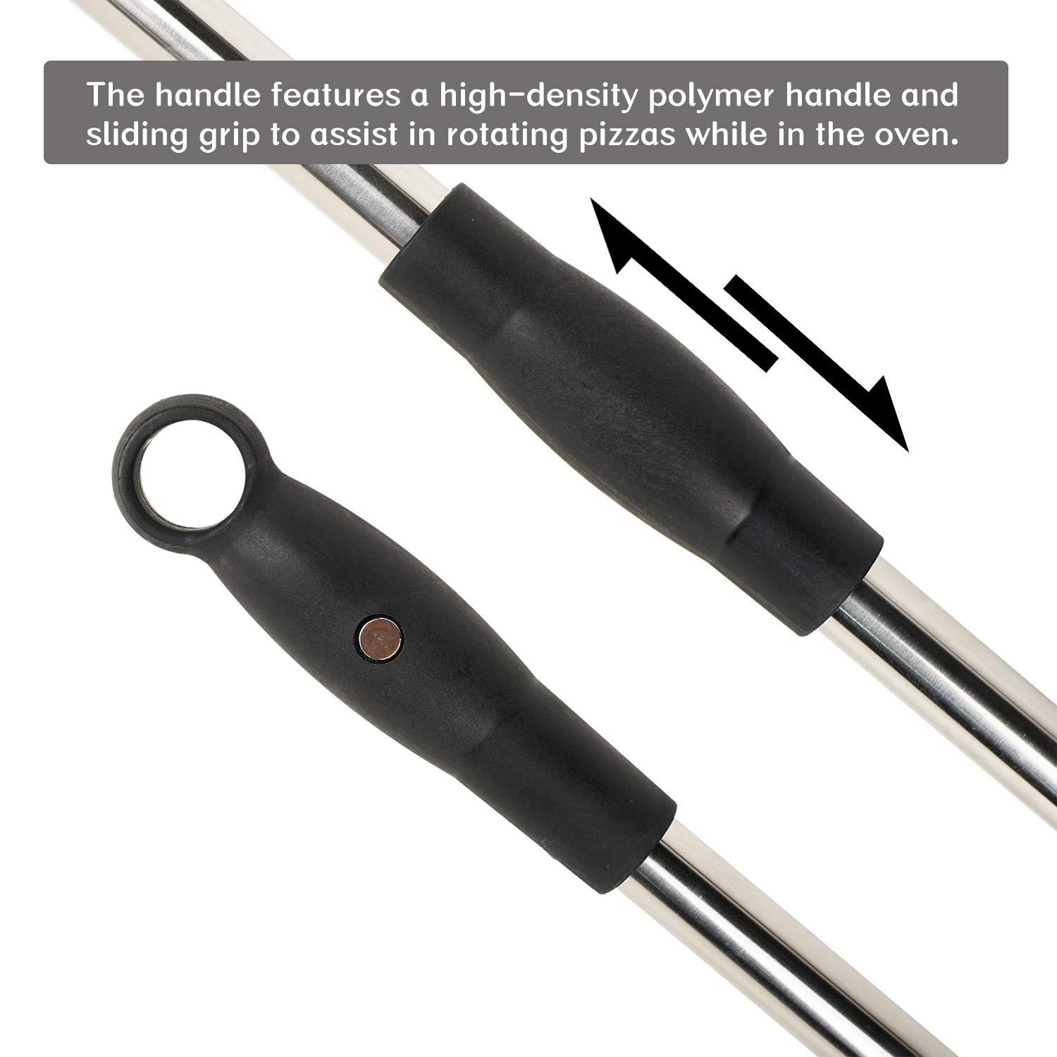 Stainless Steel Round Perforated Pizza Peel with Long Handle