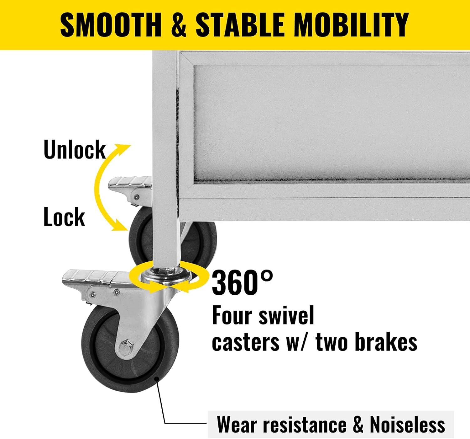 White Steel L-Shaped Rolling Book Cart with Lockable Wheels