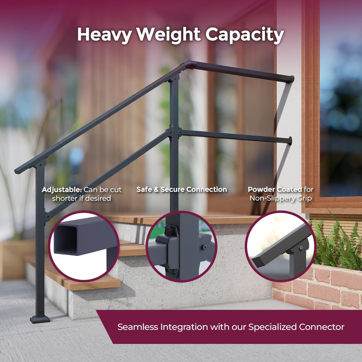 CR Home Hand Rails for Outdoor Steps for Porch, Deck, & Balcony Railing