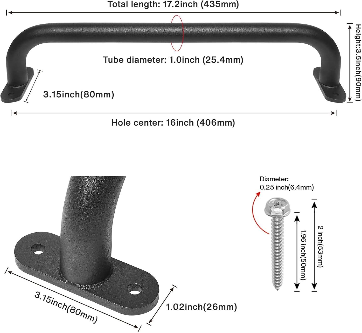 17 Inch Black Metal Playground Safety Handles Set of 2