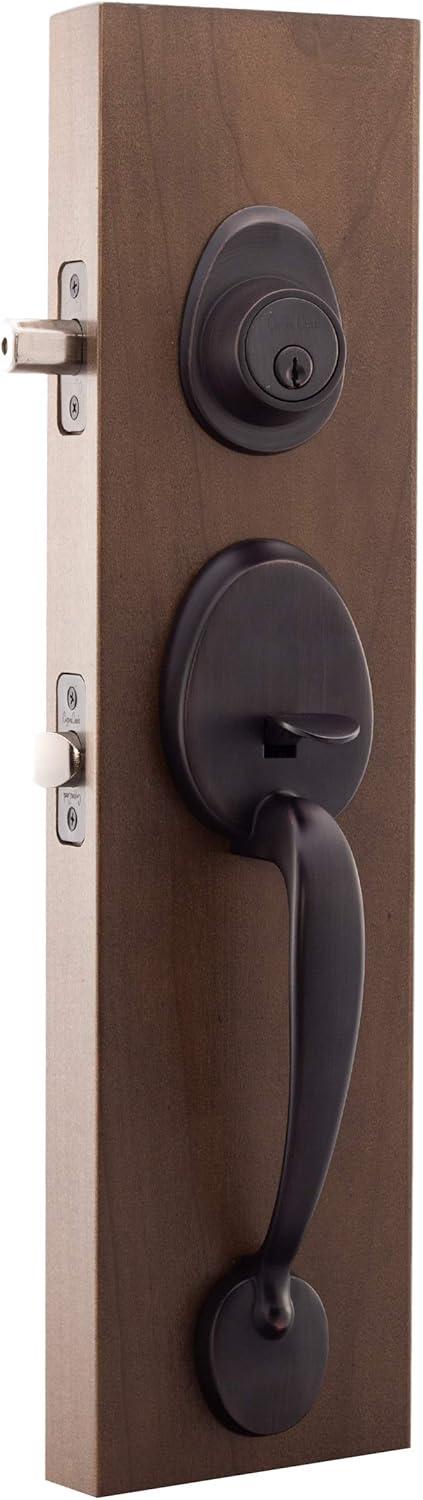 Copper Creek Handleset with Single Cylinder Deadbolt and Door Knob and Colonial Rosette