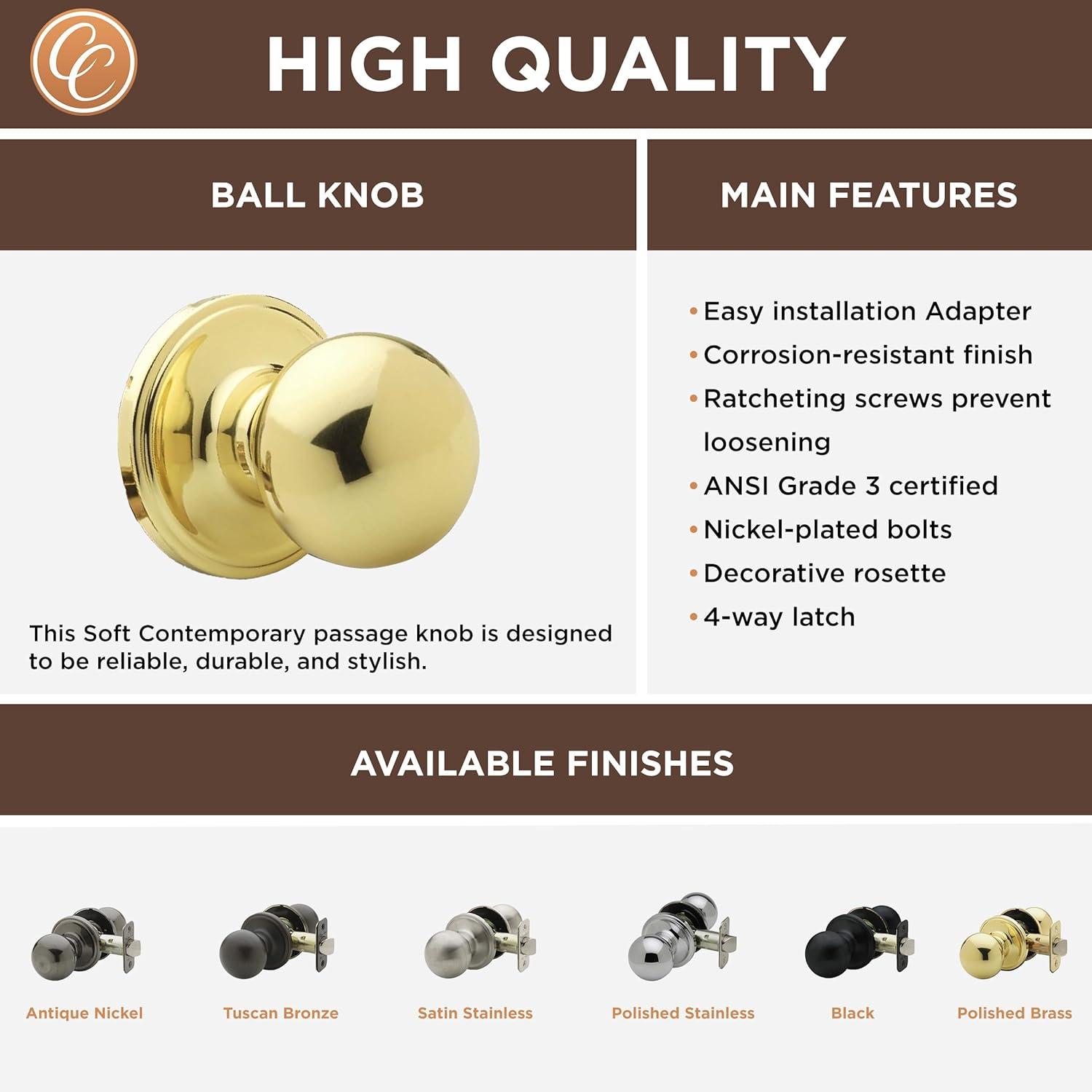 Ball Passage Door Knob with Round Rosette