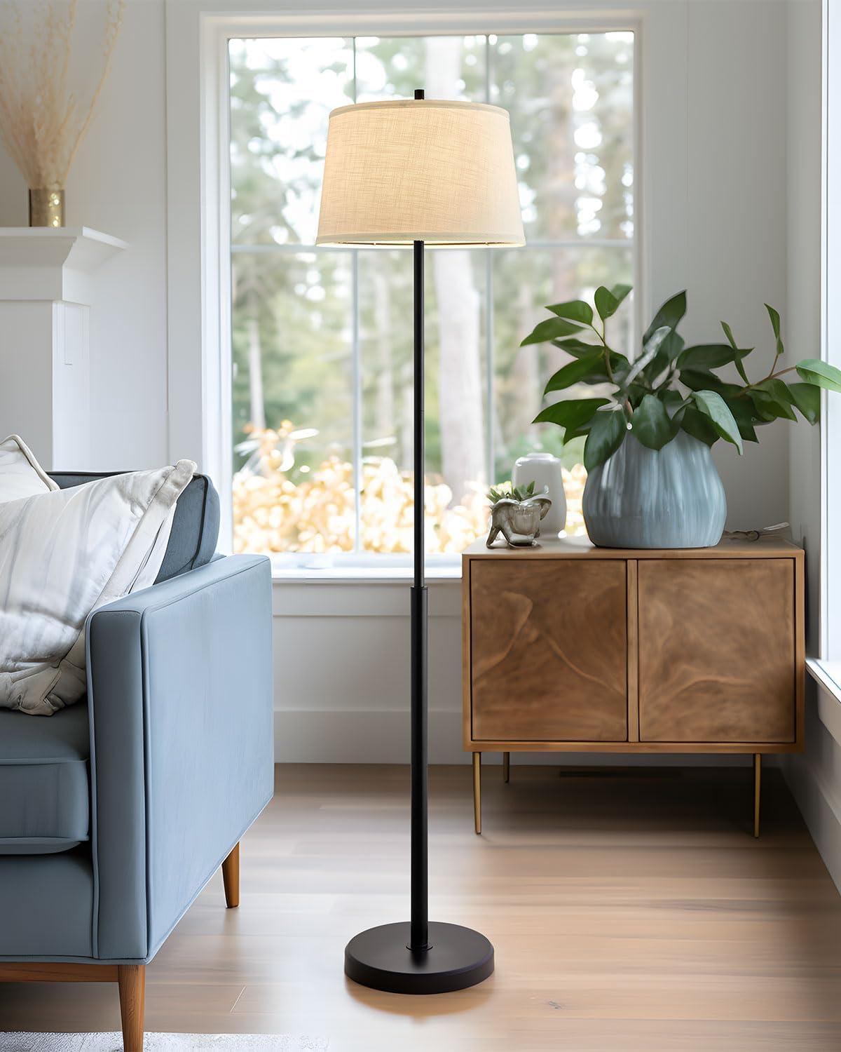 61.75 "black Modern Floor Lamp, Suitable For Living Rooms, Bedrooms, Homes, And Offices