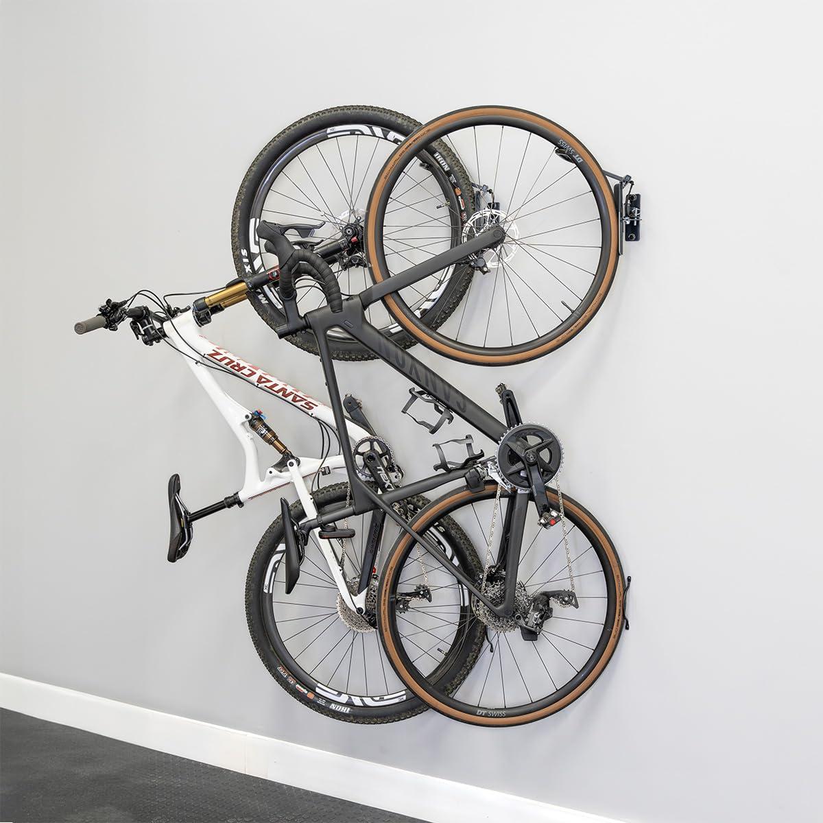 StoreYourBoard Swivel Mount Bike Storage Rack | 2 Bike Garage Wall Hooks | Deep Water