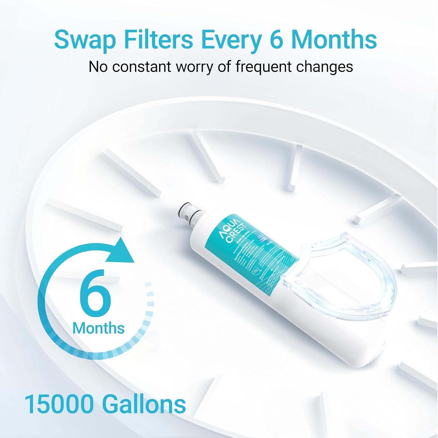 AQUA CREST 3US-AF01 Under Sink Water Filter, Replacement for Standard 3US-AF01, 3US-AS01, Aqua-Pure AP Easy C-CS-FF, WHCF-SRC, WHCF-SUFC, WHCF-SUF Water Filter, NSF/ANSI 42 Certified (Pack of 1)