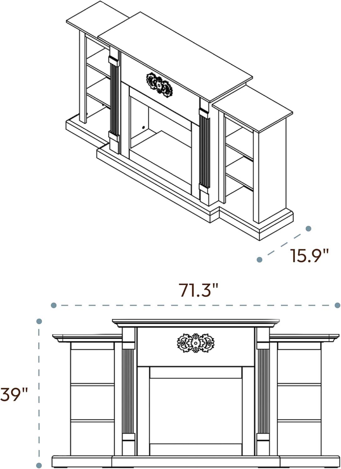 Sanoma 72.3'' W Electric Fireplace