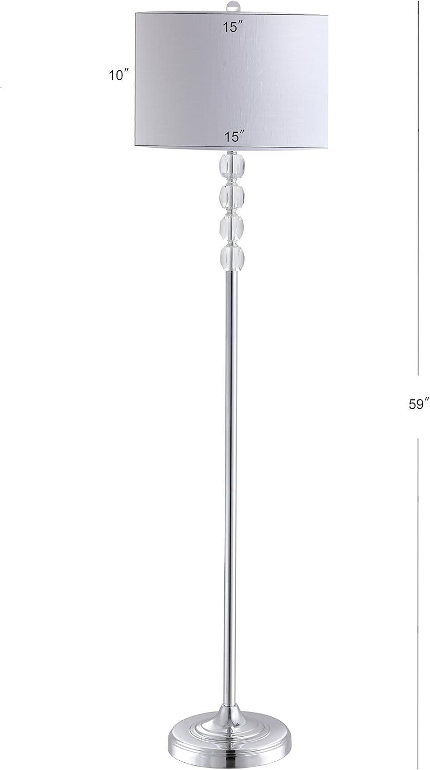 Aubrey 59.5" Crystal / Metal LED Floor Lamp, Clear/Chrome